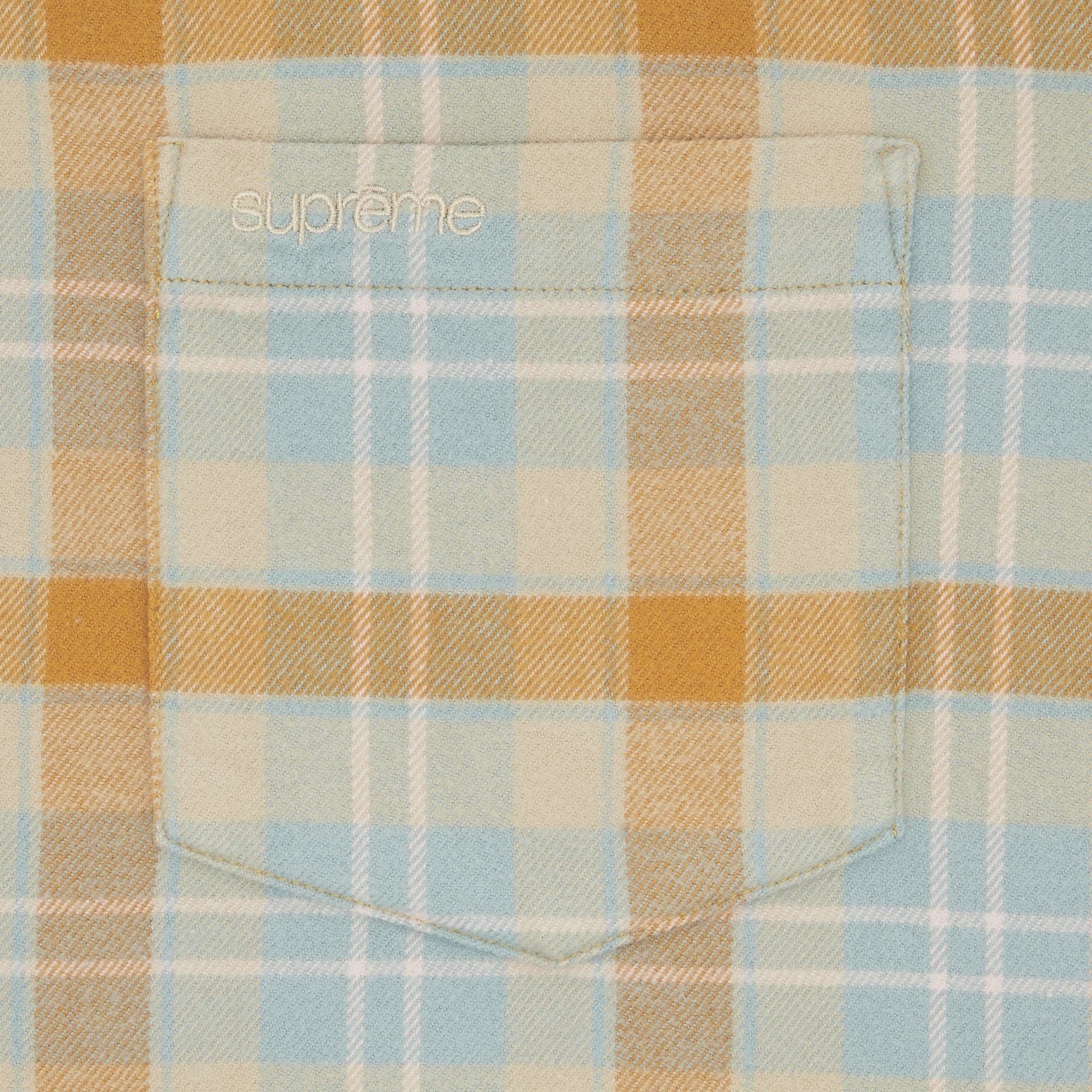 Supreme Plaid Flannel Shirt 'Tan' - 3