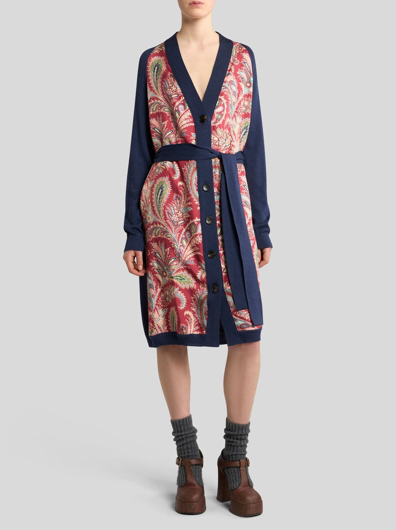 Etro LONG CARDIGAN WITH PRINTED INSERT outlook
