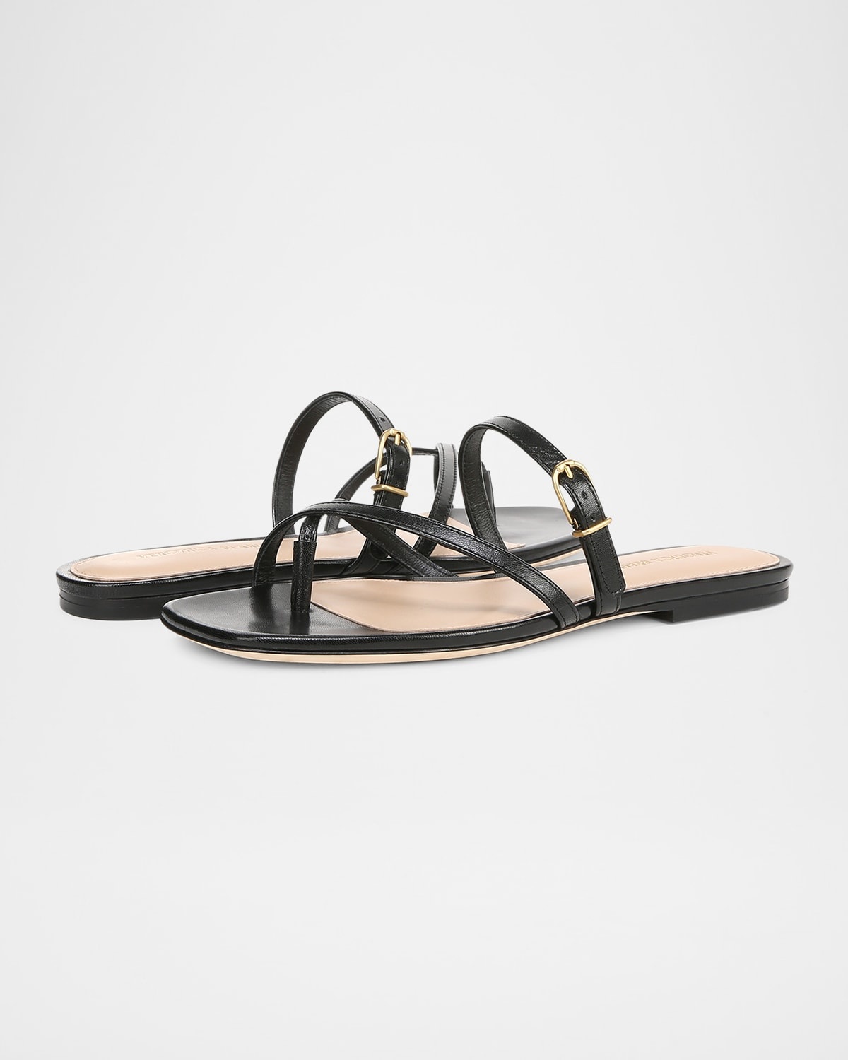 Marthe Crisscross Buckle Flat Slide Sandals - 7