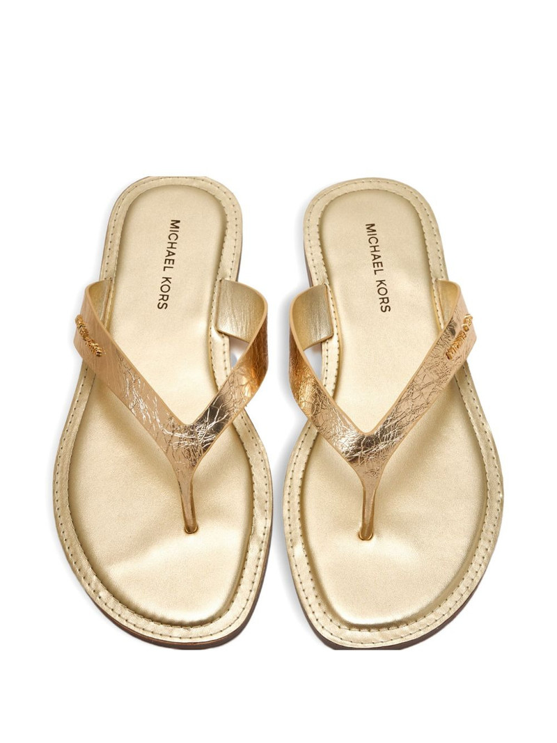 Koko metallic-leather thong flip flop 3