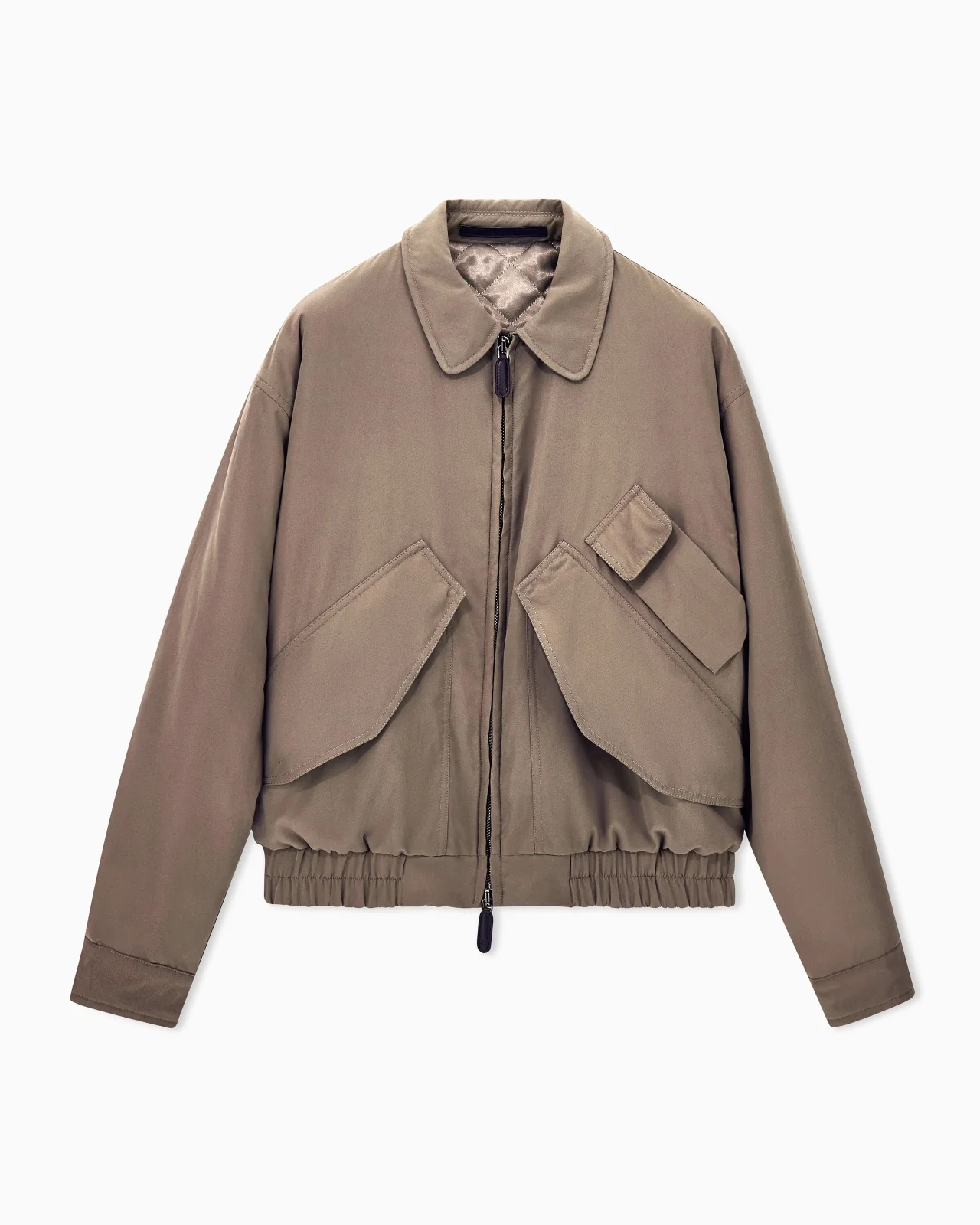 BLOUSON JACKET OVERSIZED IN SATIN WITH SUEDE EFFECT - 1