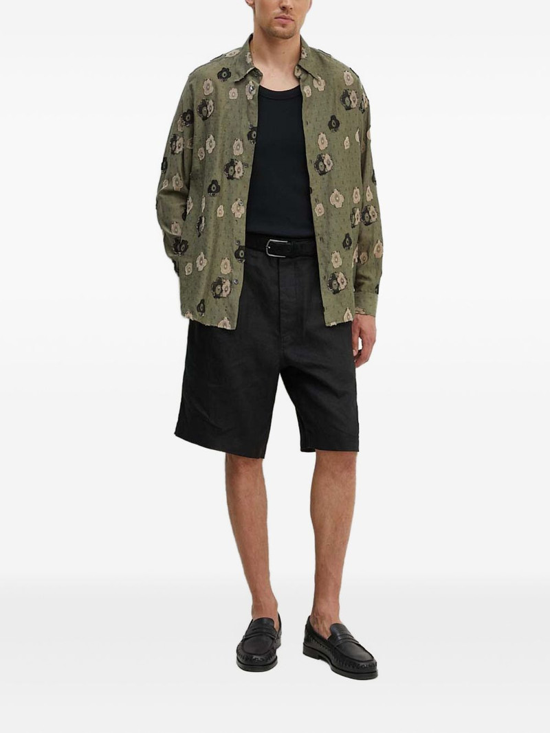 SUNFLOWER floral-appliqué long-sleeve shirt outlook