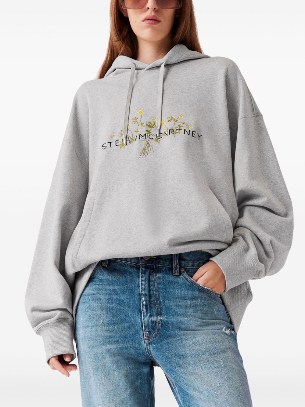 floral-embroidery hoodie - 4