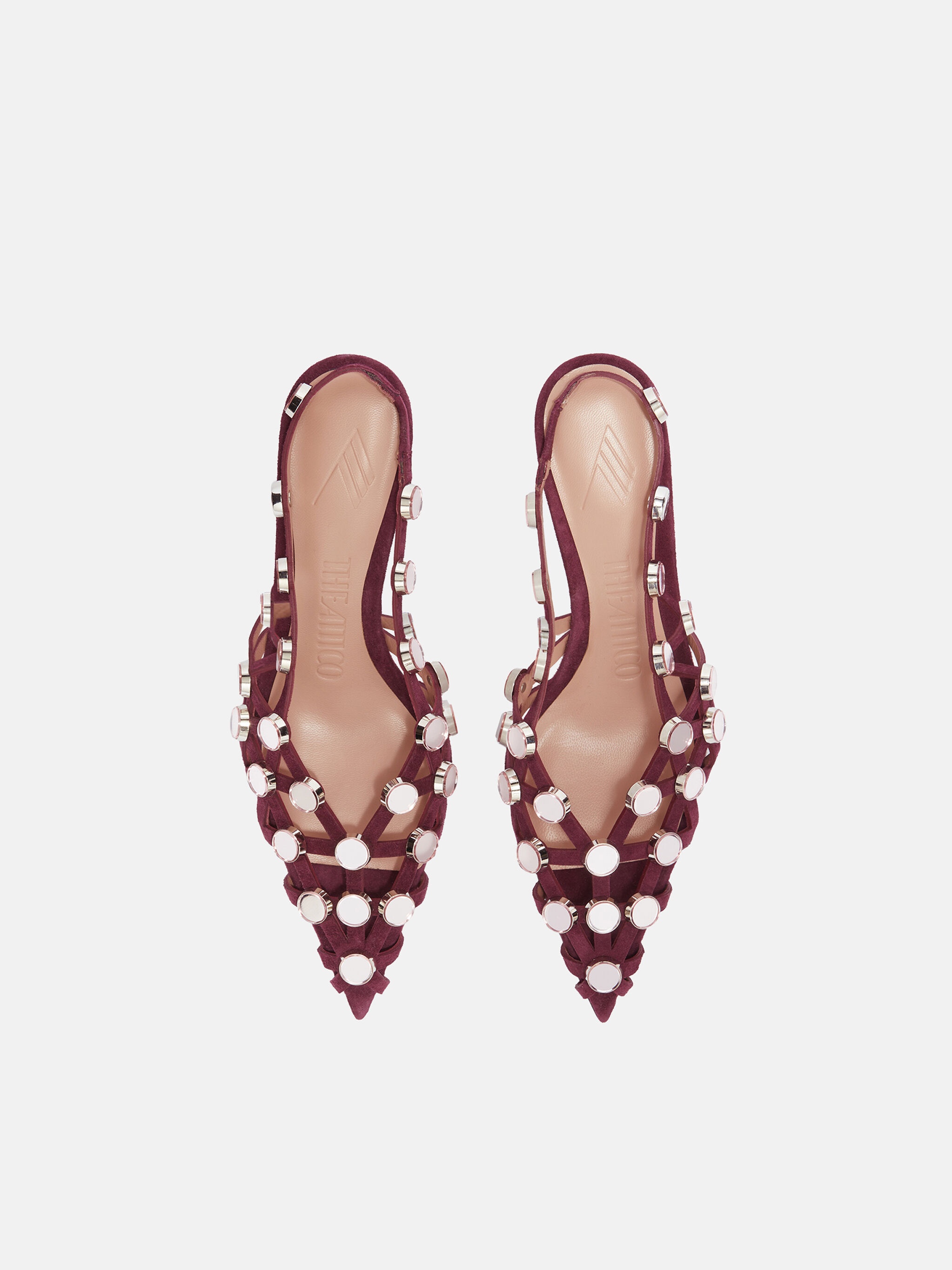 ''GRID'' BURGUNDY AND LIGHT PINK SLINGBACK - 3