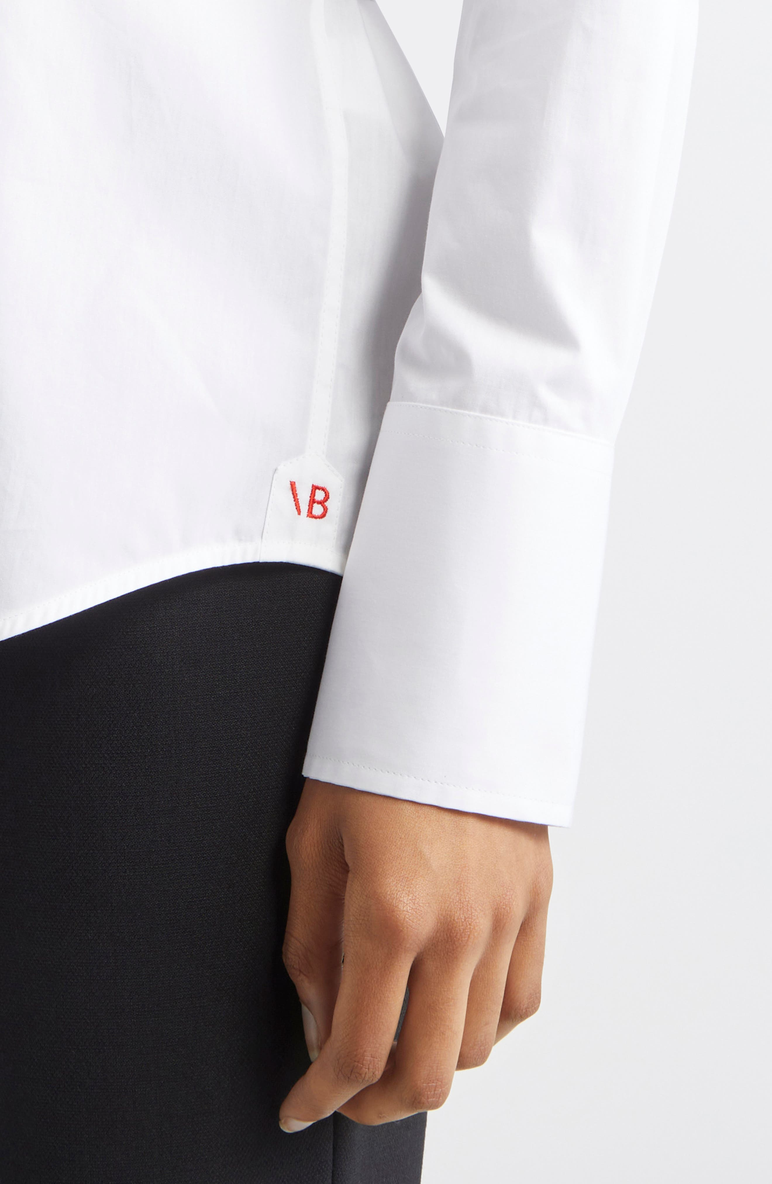 Victoria Beckham Tab Detail Button-Up Shirt in White at Nordstrom - 5
