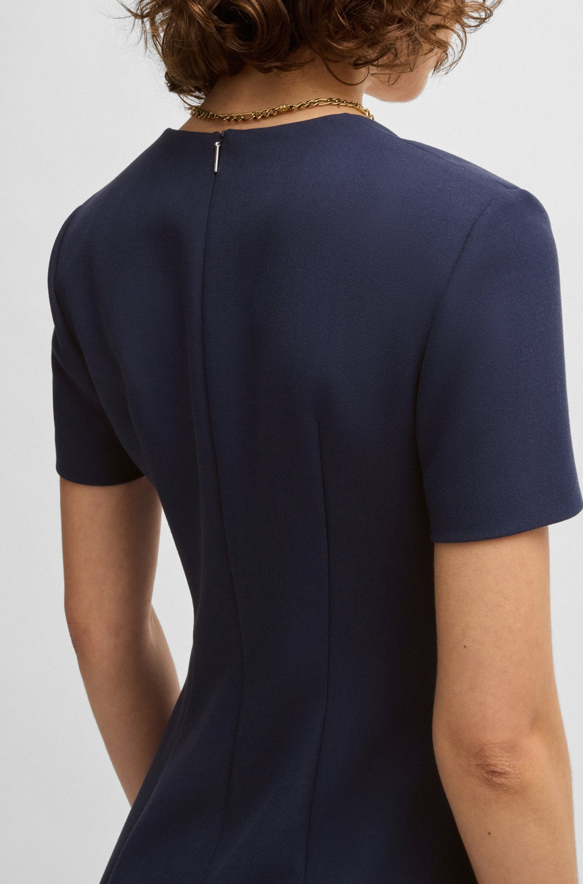 SQUARE-NECK SLIM-FIT DRESS IN STRETCH MATERIAL - 6