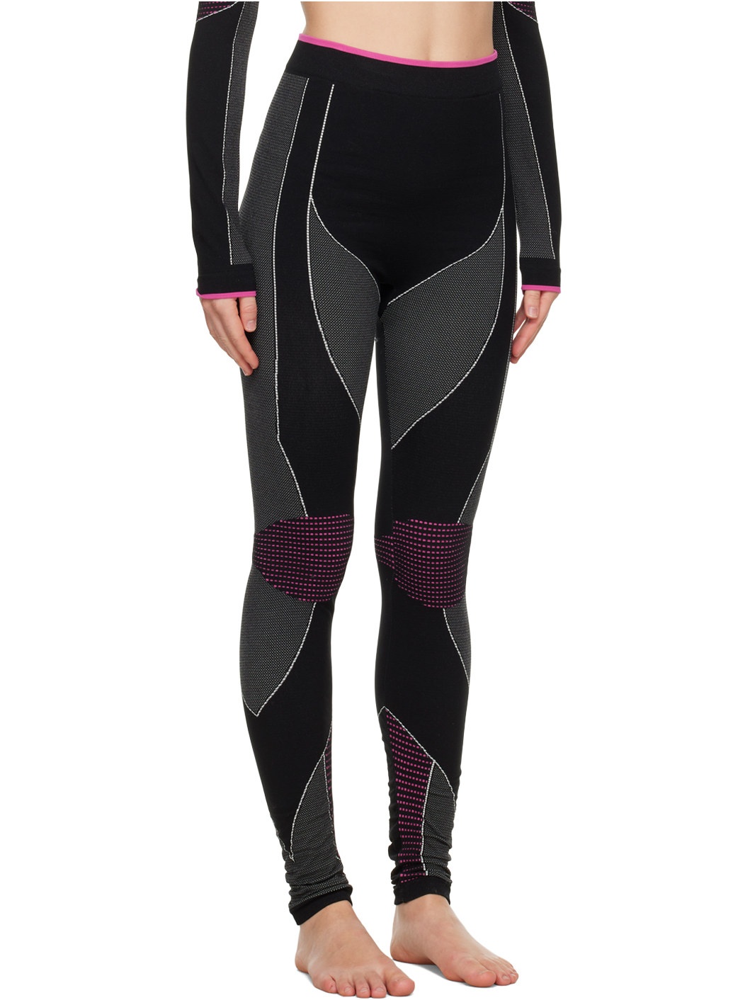 Black & Pink Rossignol Edition Seamless Leggings - 4