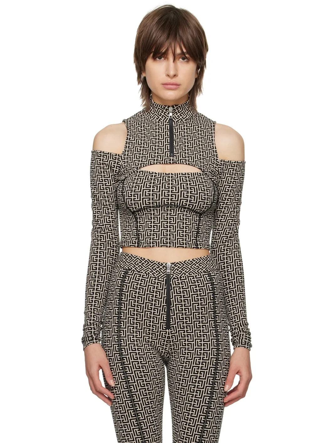 Black Cutout Long Sleeve T-Shirt - 1