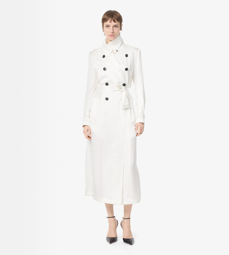 BELTED SILK SATIN TRENCH COAT 3