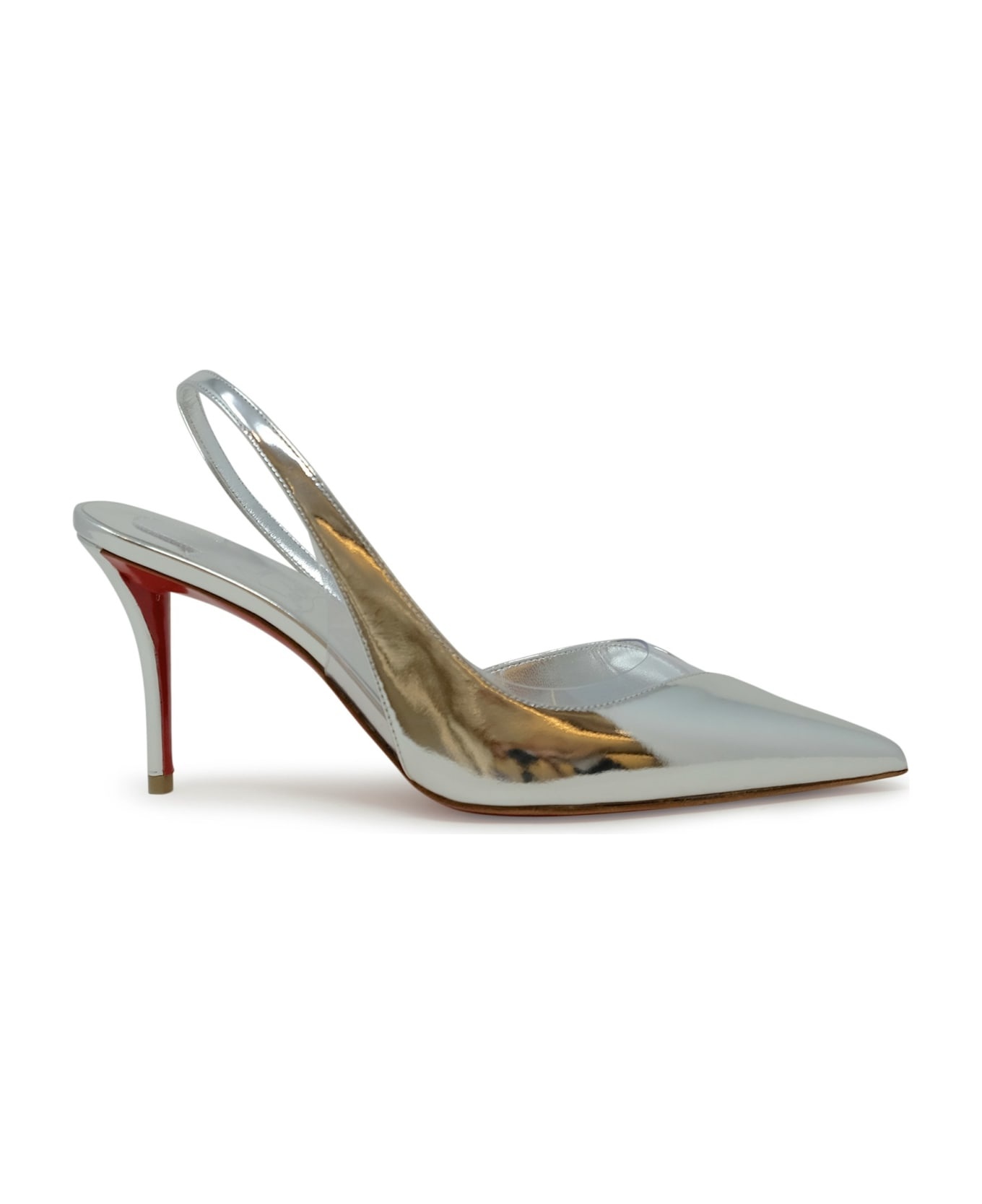 Christian Louboutin Silver Patent Leather Posticha 80 Pumps - 1