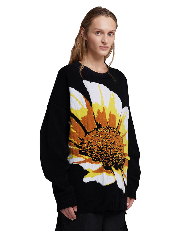 Cotton shirt with jacquard daisy insert 4