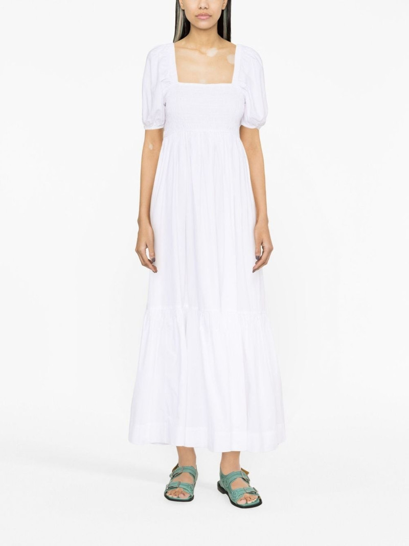 GANNI puff-sleeve organic cotton dress outlook