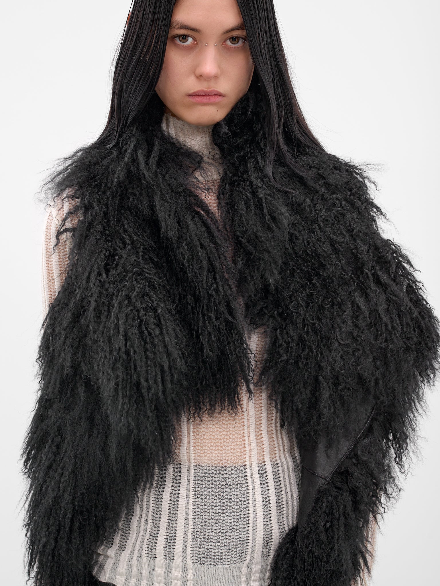 Black Bereta Shearling Waistcoat - 5