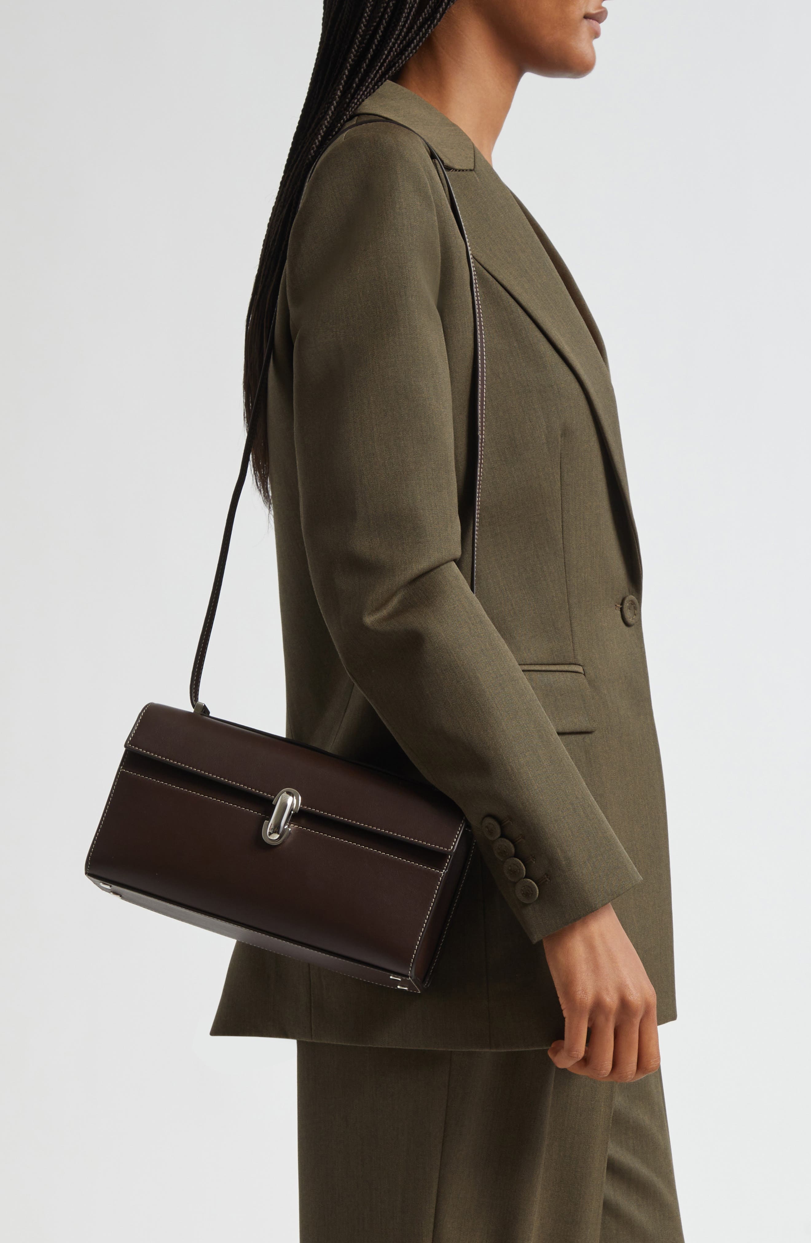 SAVETTE Symmetry 26 Leather Crossbody Bag in Coffee at Nordstrom - 2