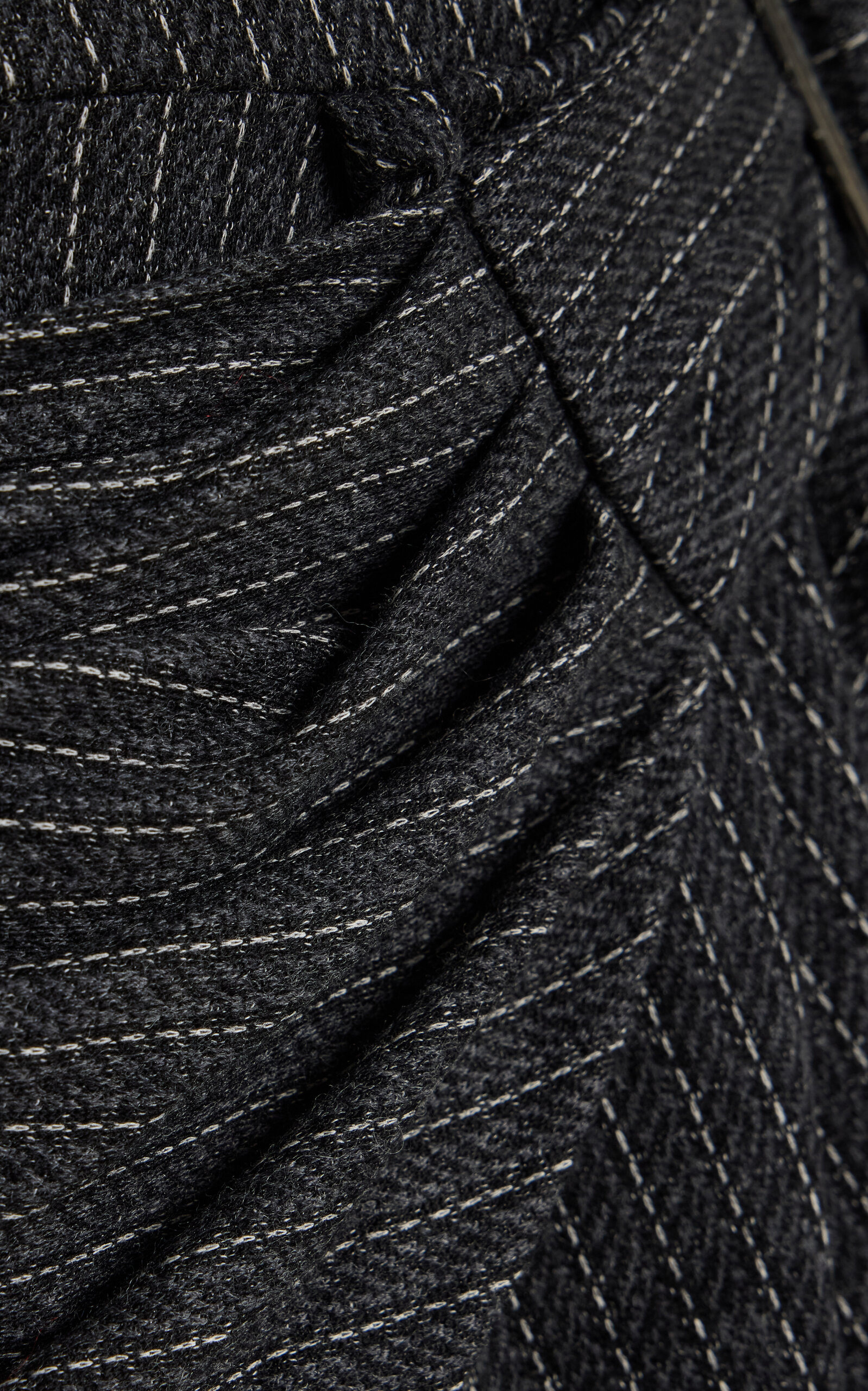 Rosalie Pinstriped Wool-Cotton Midi Shirt Dress grey - 5
