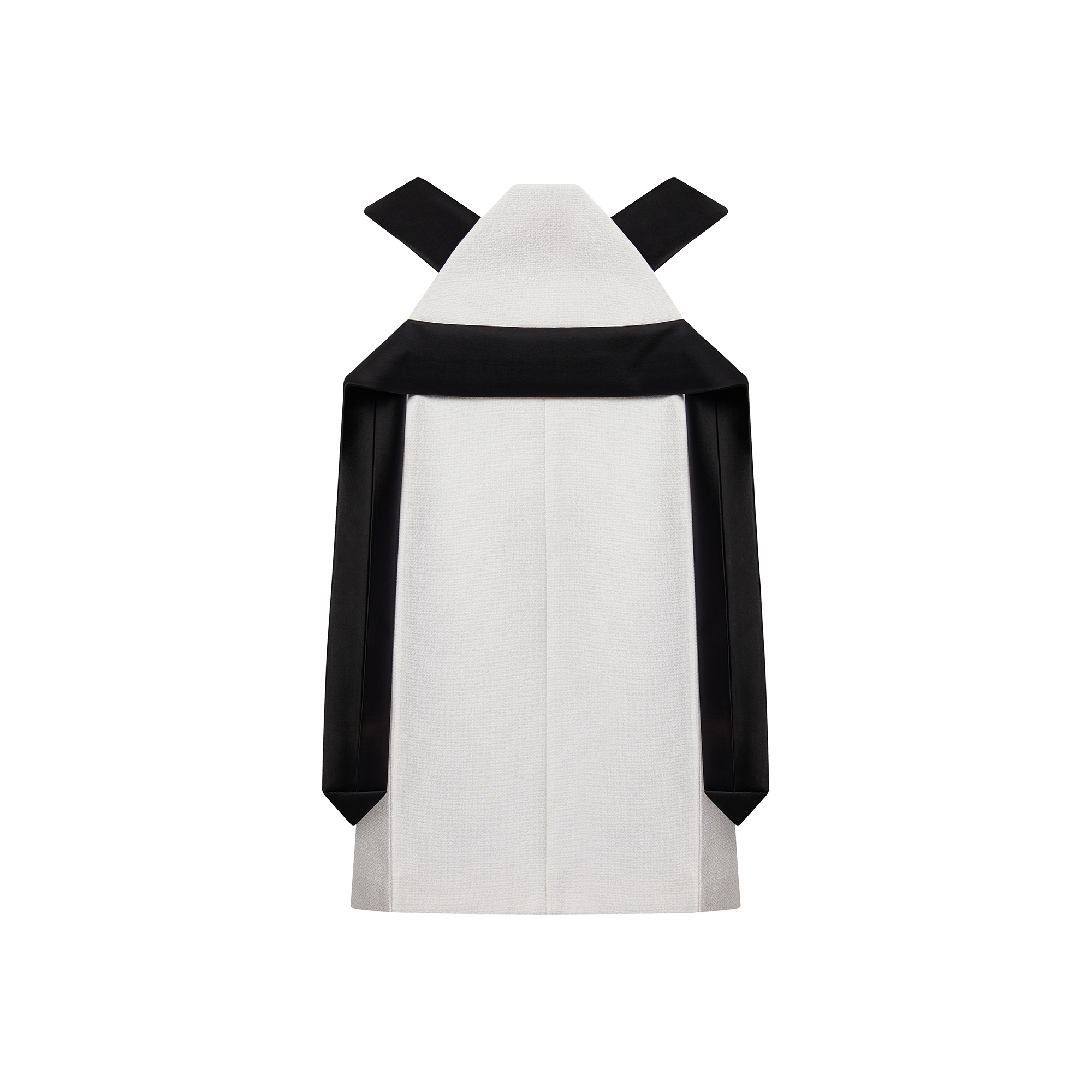 Wool Crepe Trapeze Pleat Dress - 3