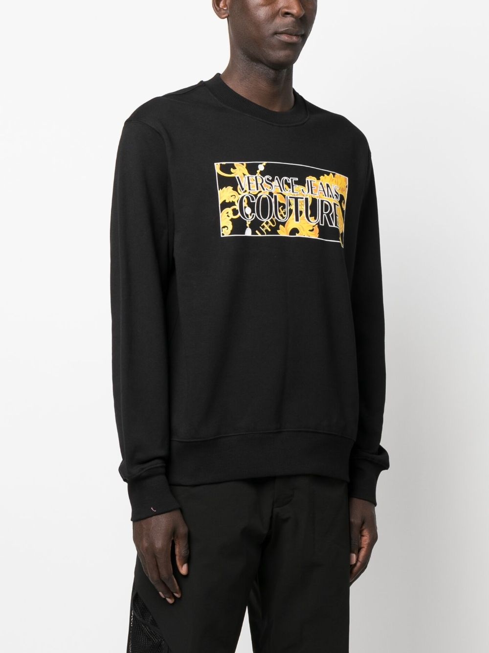 logo-print cotton sweatshirt - 3