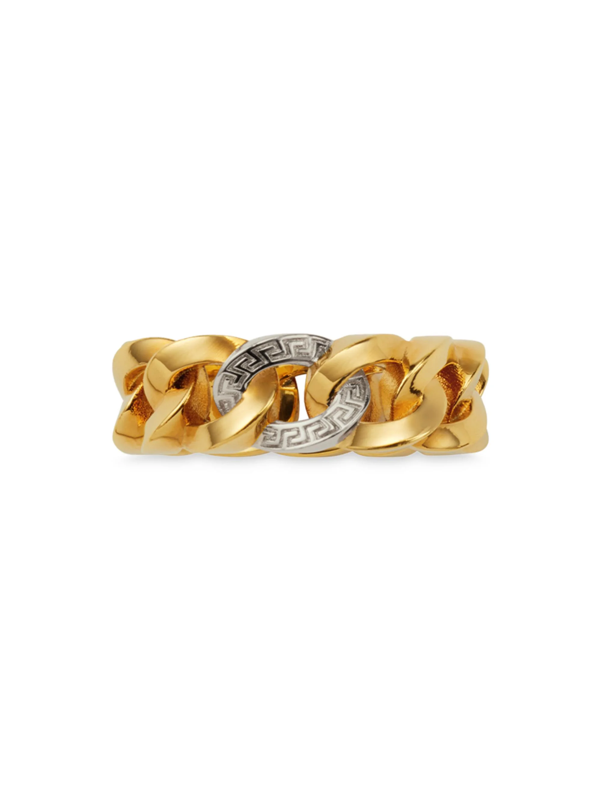 Women's Chunky Two-Tone Chain Ring - Gold - 1