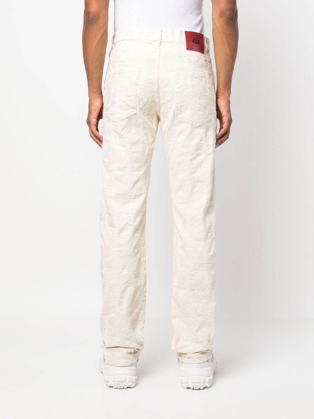 bleach-wash straight-leg jeans - 4