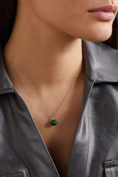 MATEO 14-karat gold, malachite and diamond necklace outlook