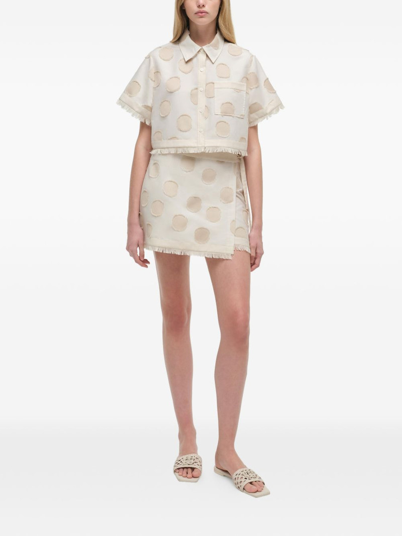 SIMKHAI Topanga polka-dot frayed shirt outlook