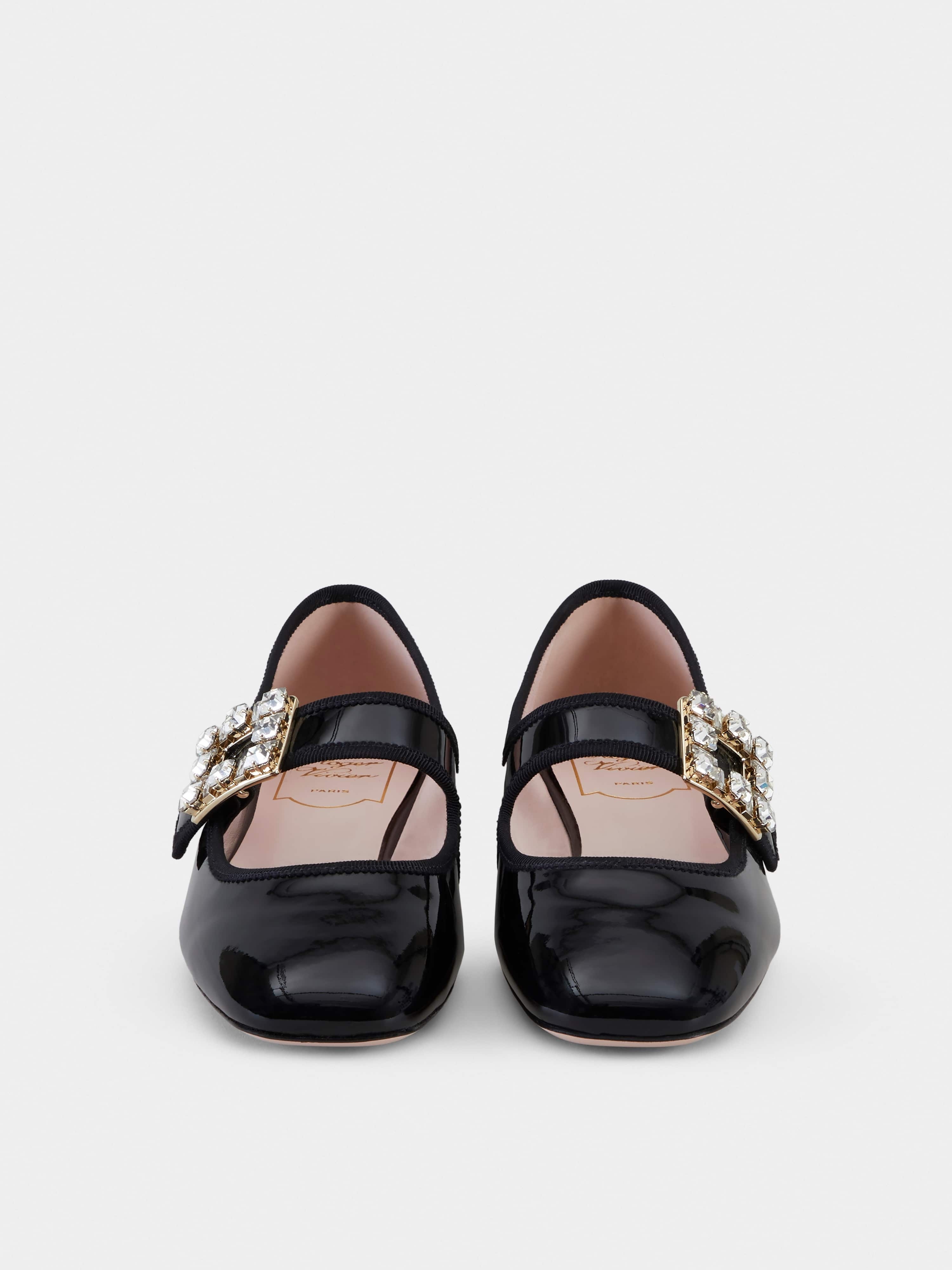 Très Vivier Strass Buckle Babies Ballerinas in Patent Leather - 7
