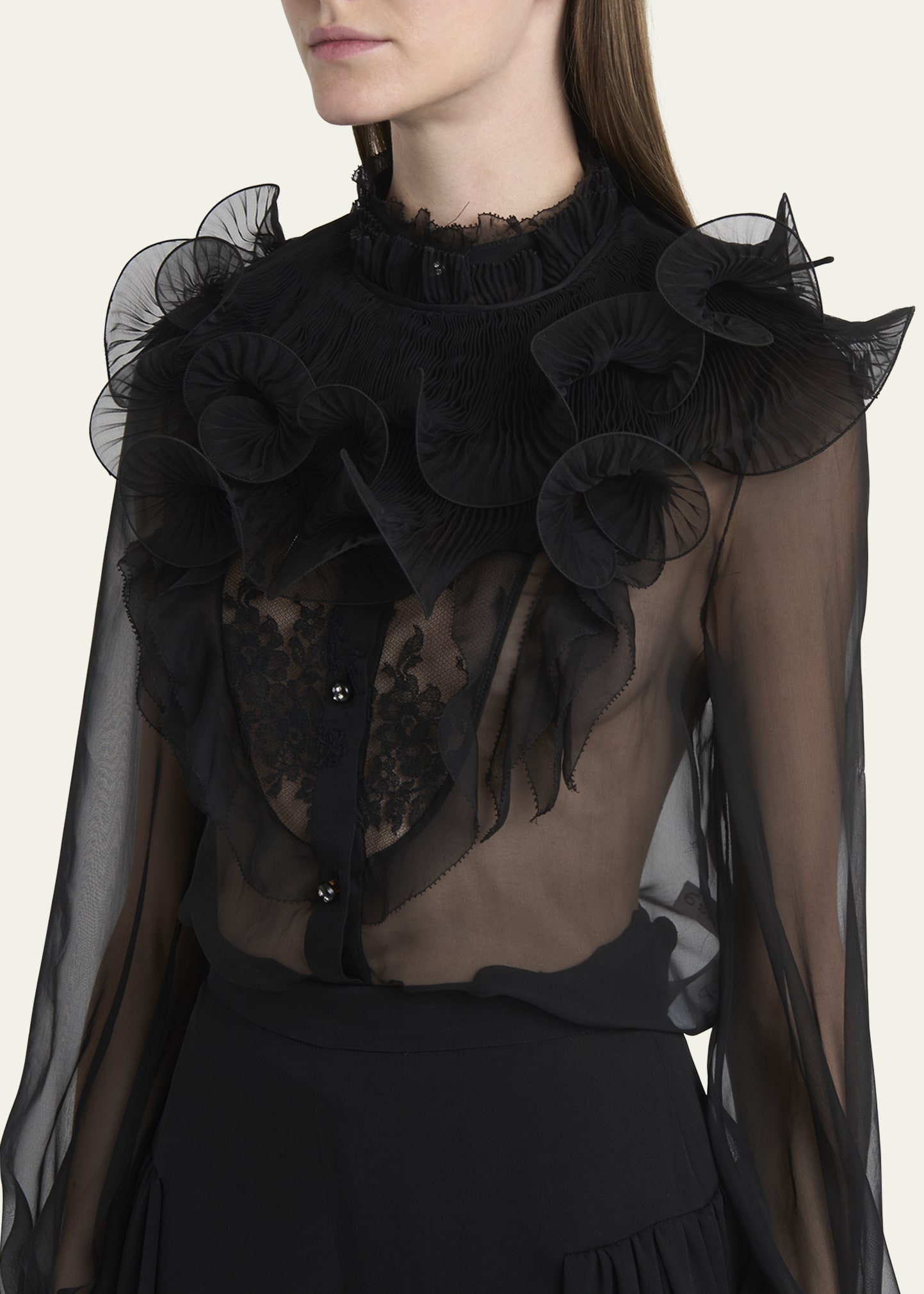 Chiffon Ruffle Collar - 2