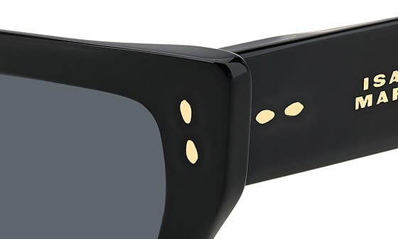 54mm Rectangular Sunglasses in Black/Grey - 5
