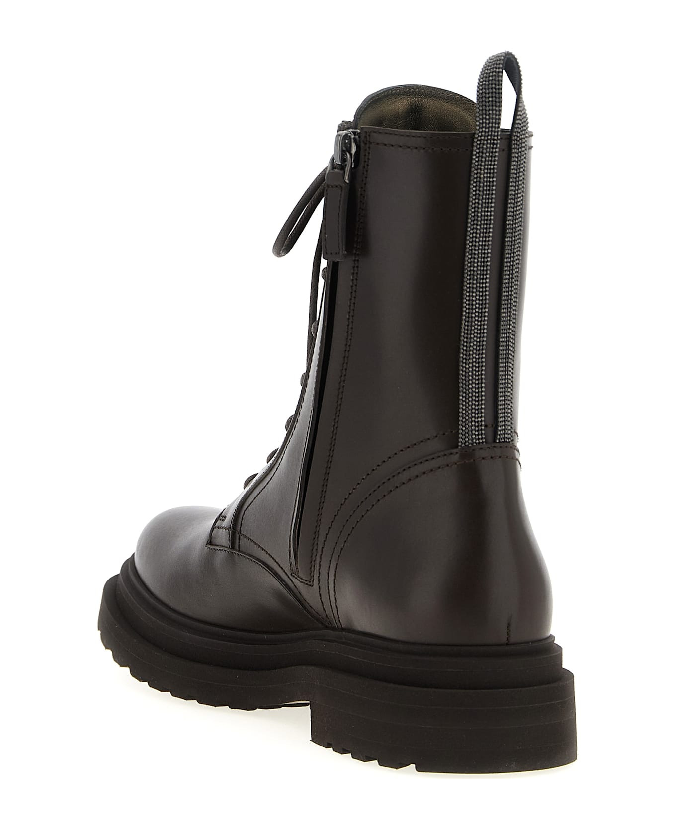 'shiny Loop Detail' Combat Boots - 3