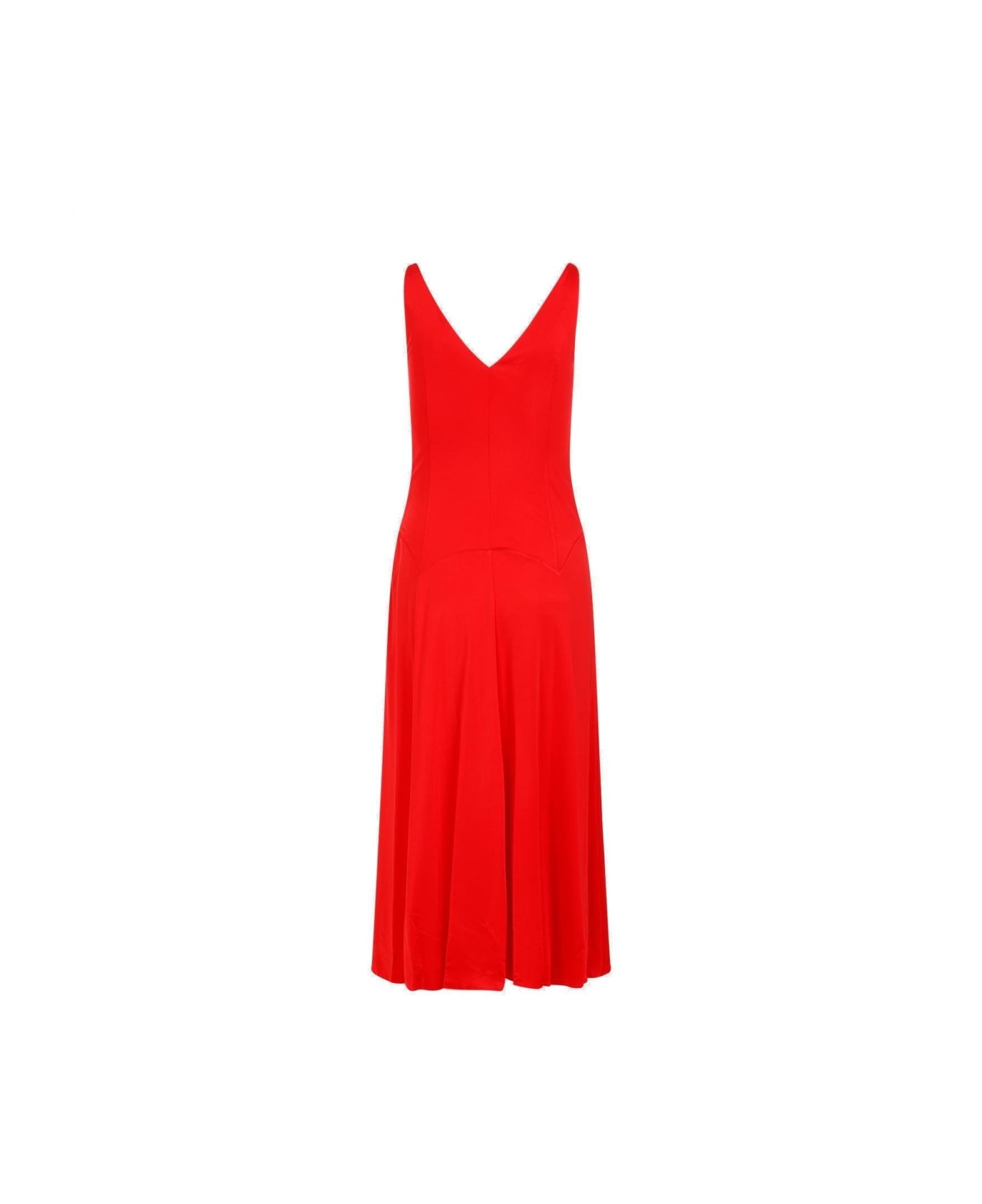 Pleated A-line Midi Dress - 2