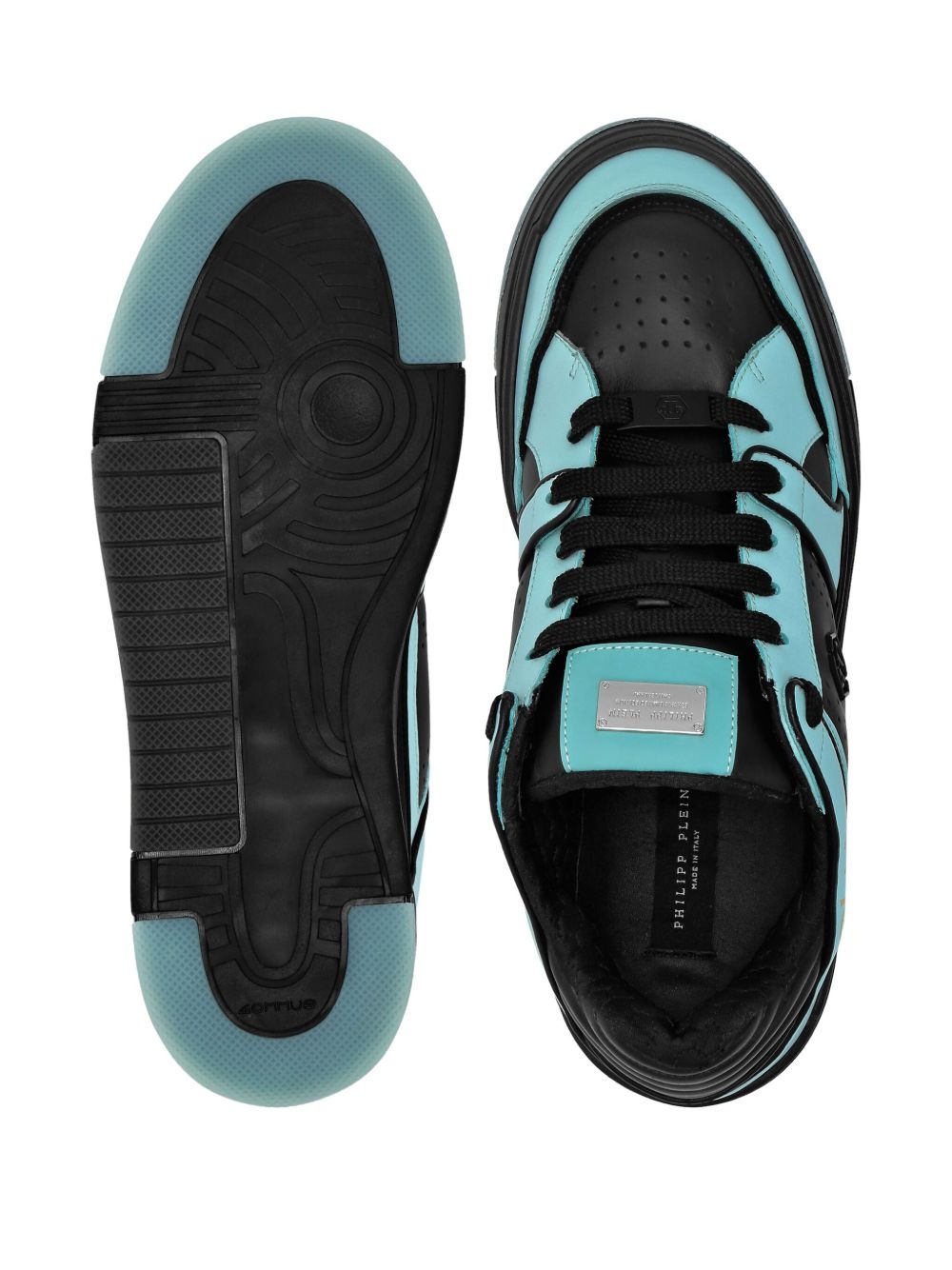 leather-panelled sneakers - 3