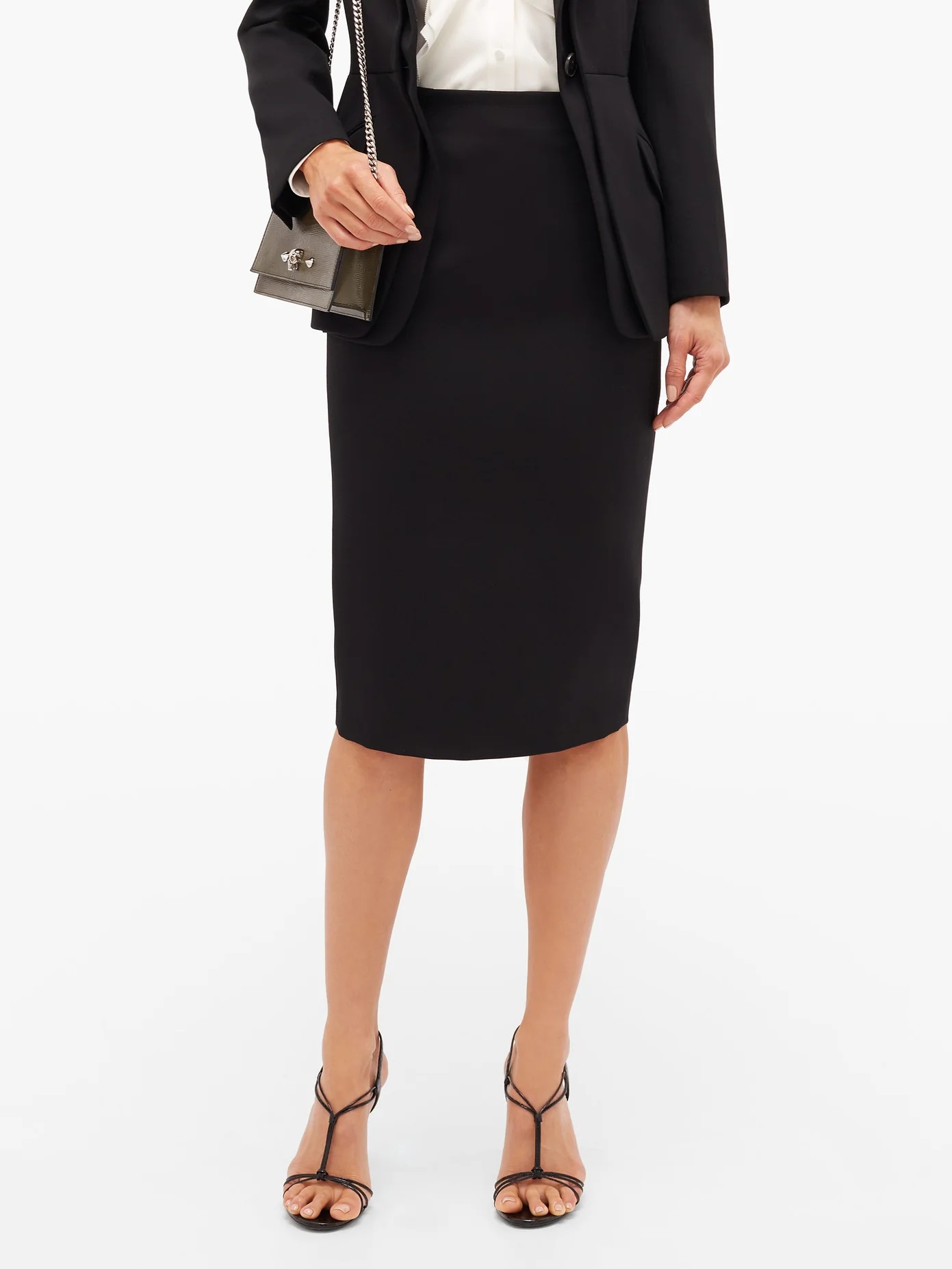 Wool-serge pencil skirt - 6