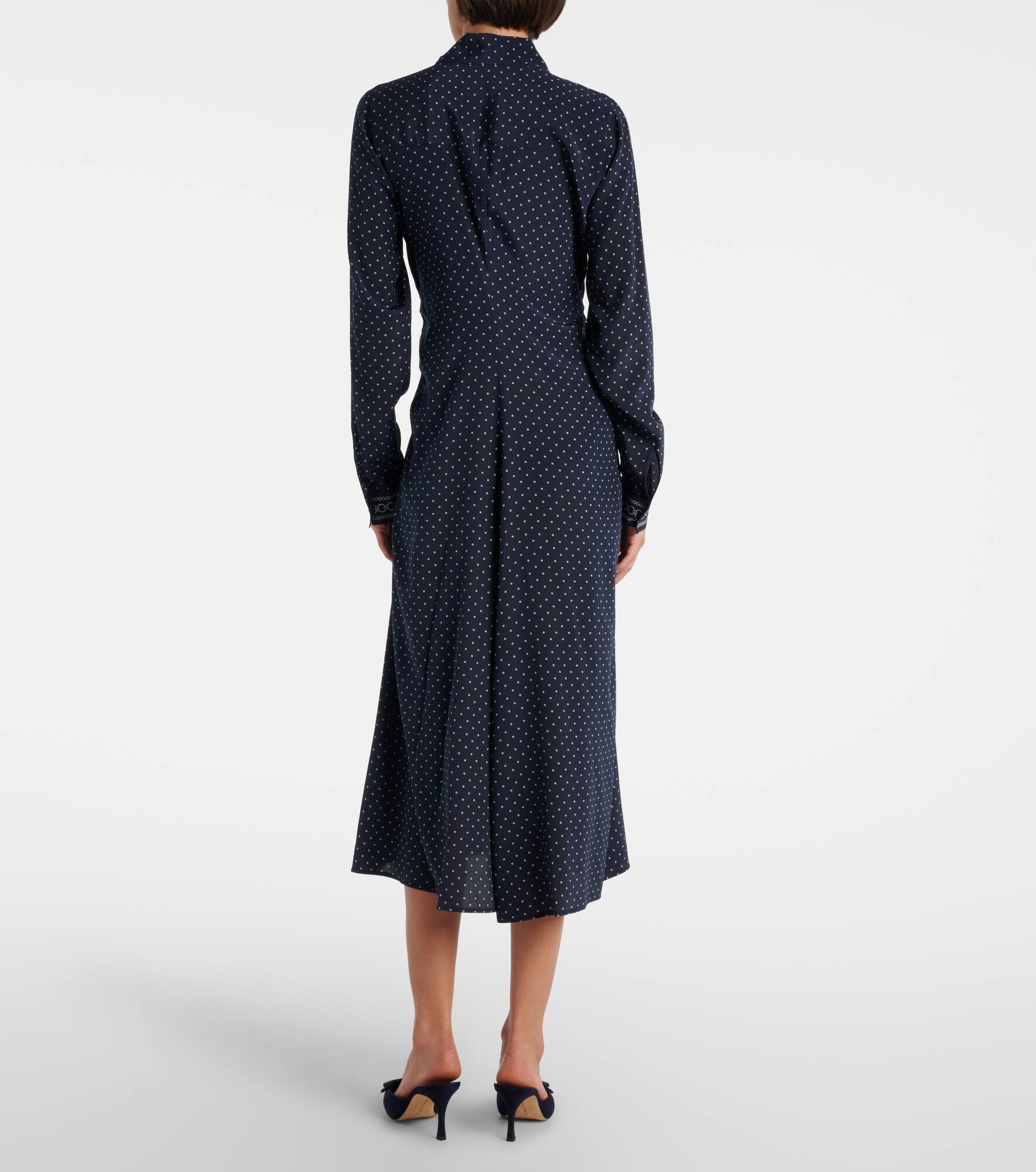 Lex polka-dot silk-blend shirt dress - 3