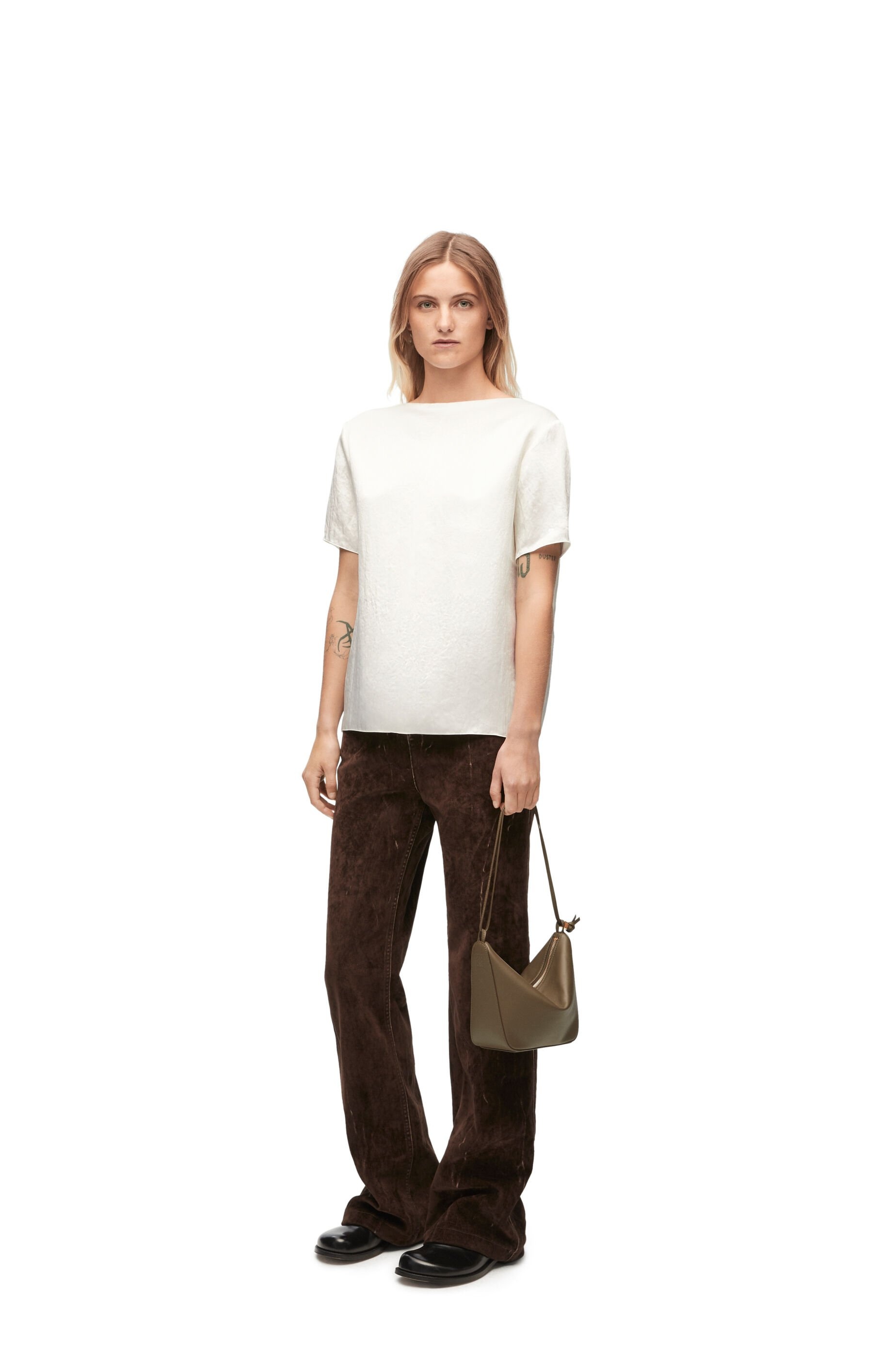 Chain top in technical satin - 2
