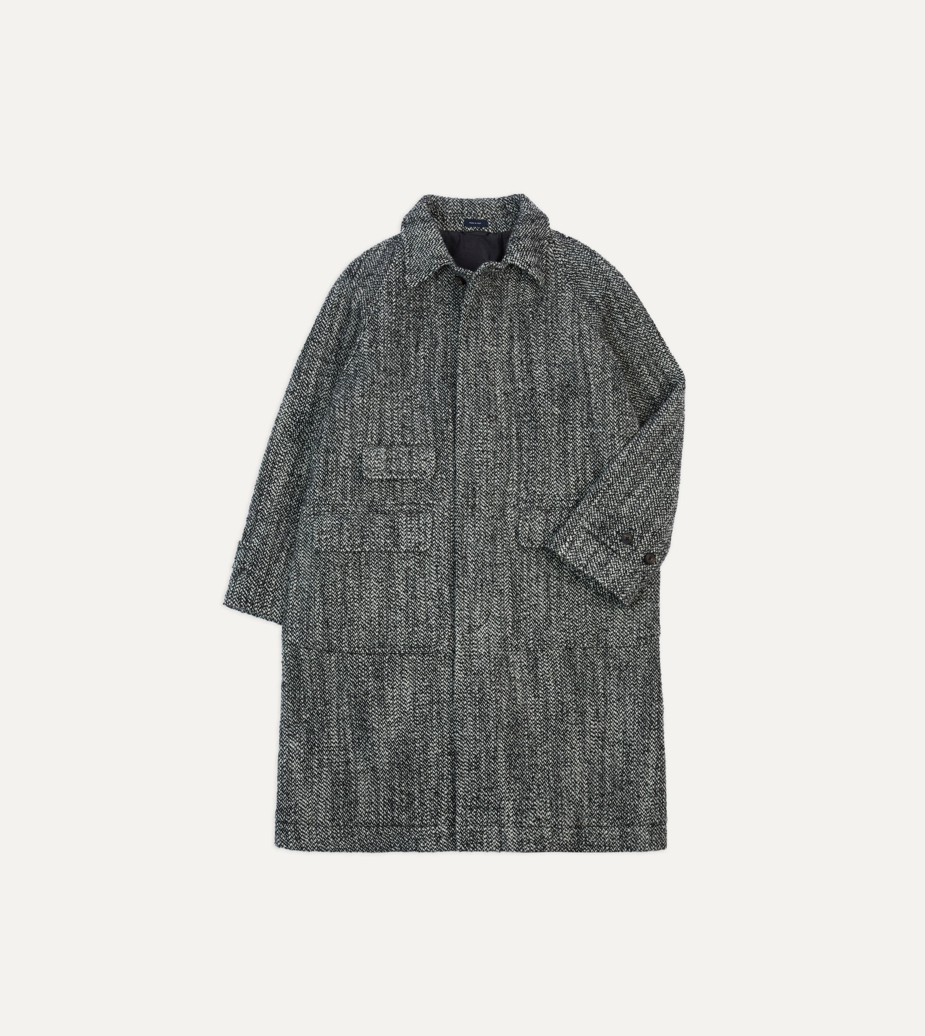 Salt and Pepper Wool Raglan Coat - 1