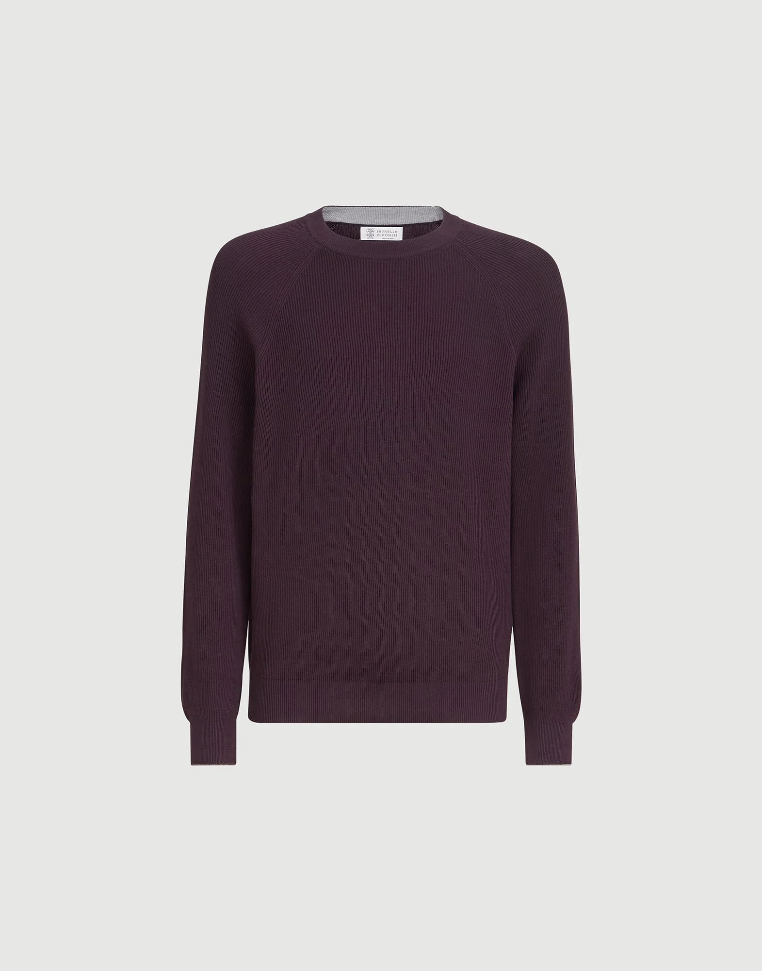 Cotton English rib sweater with raglan sleeves - 1