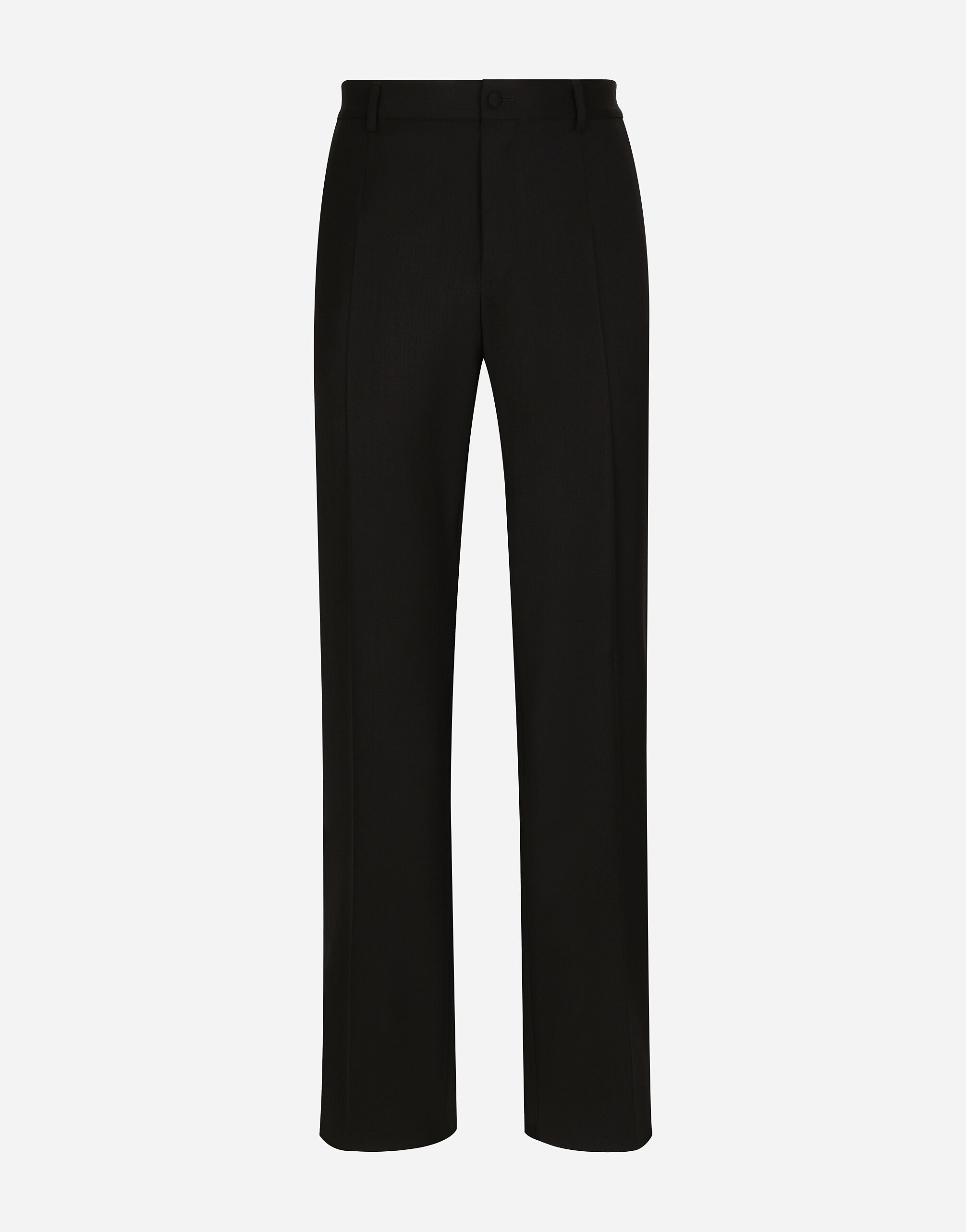 Stretch wool straight-leg pants - 1