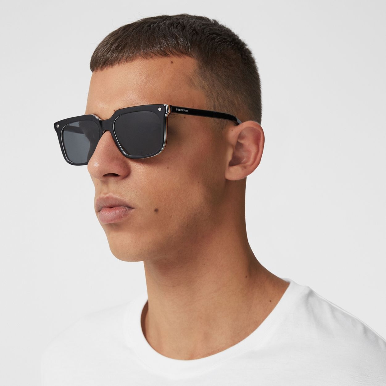 Stripe Detail Square Frame Sunglasses - 3