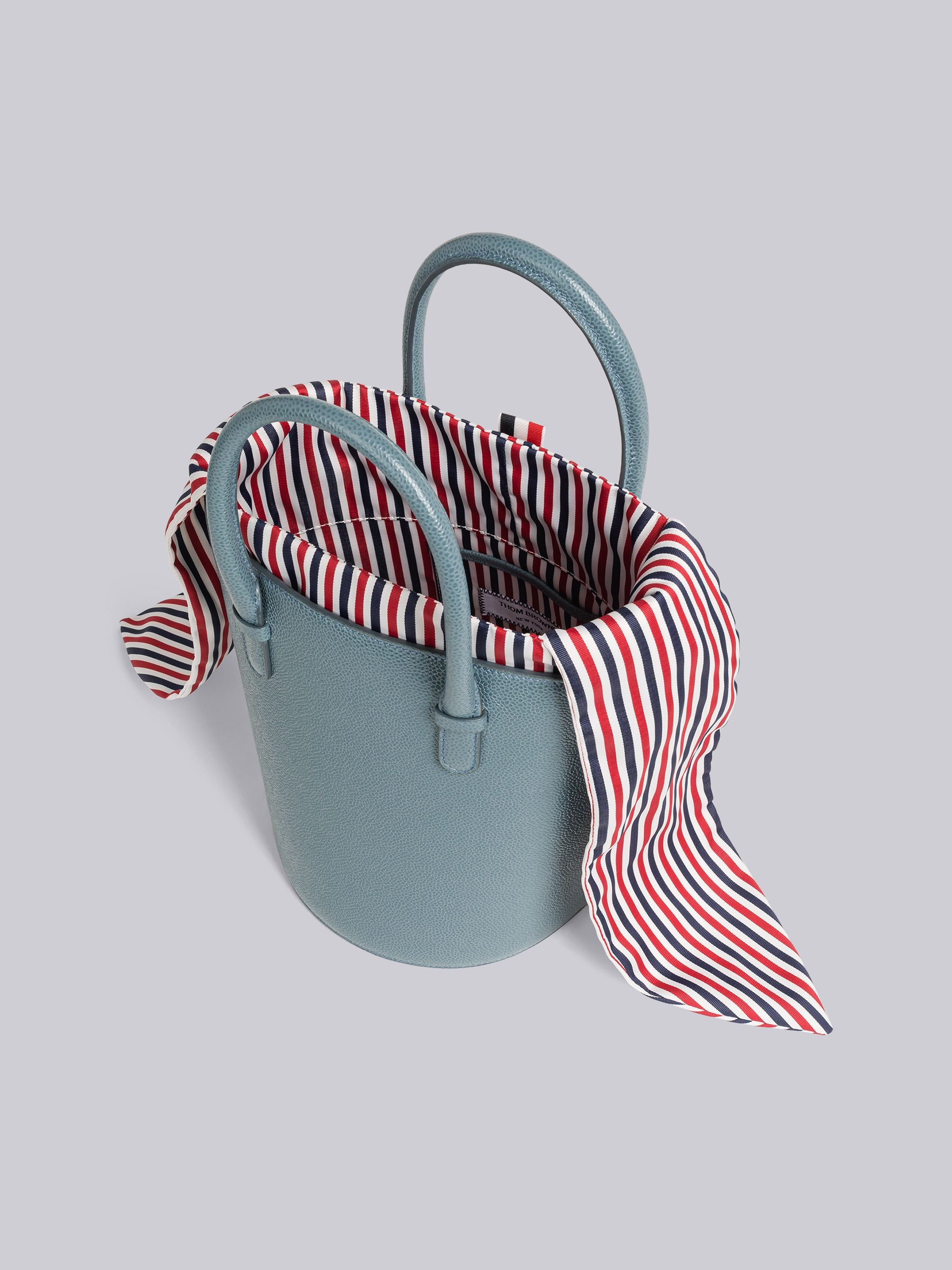Pebble Grain Leather Bucket Bag - 5