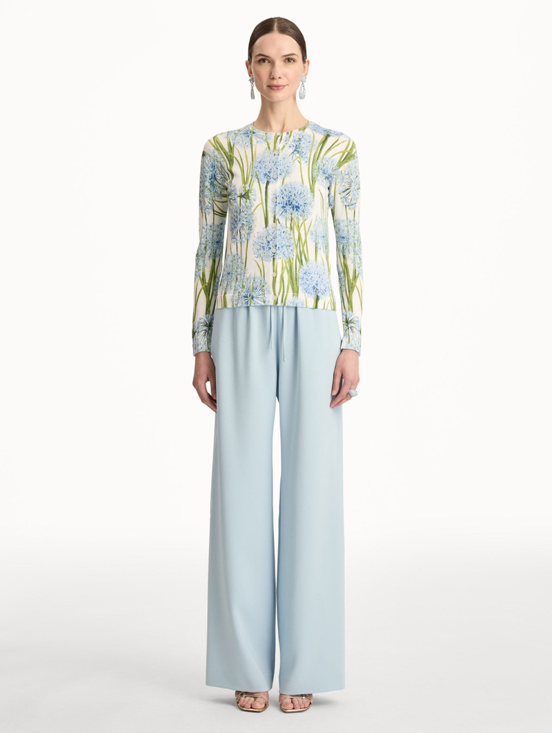 Oscar de la Renta ALLIUM PRINTED CARDIGAN outlook