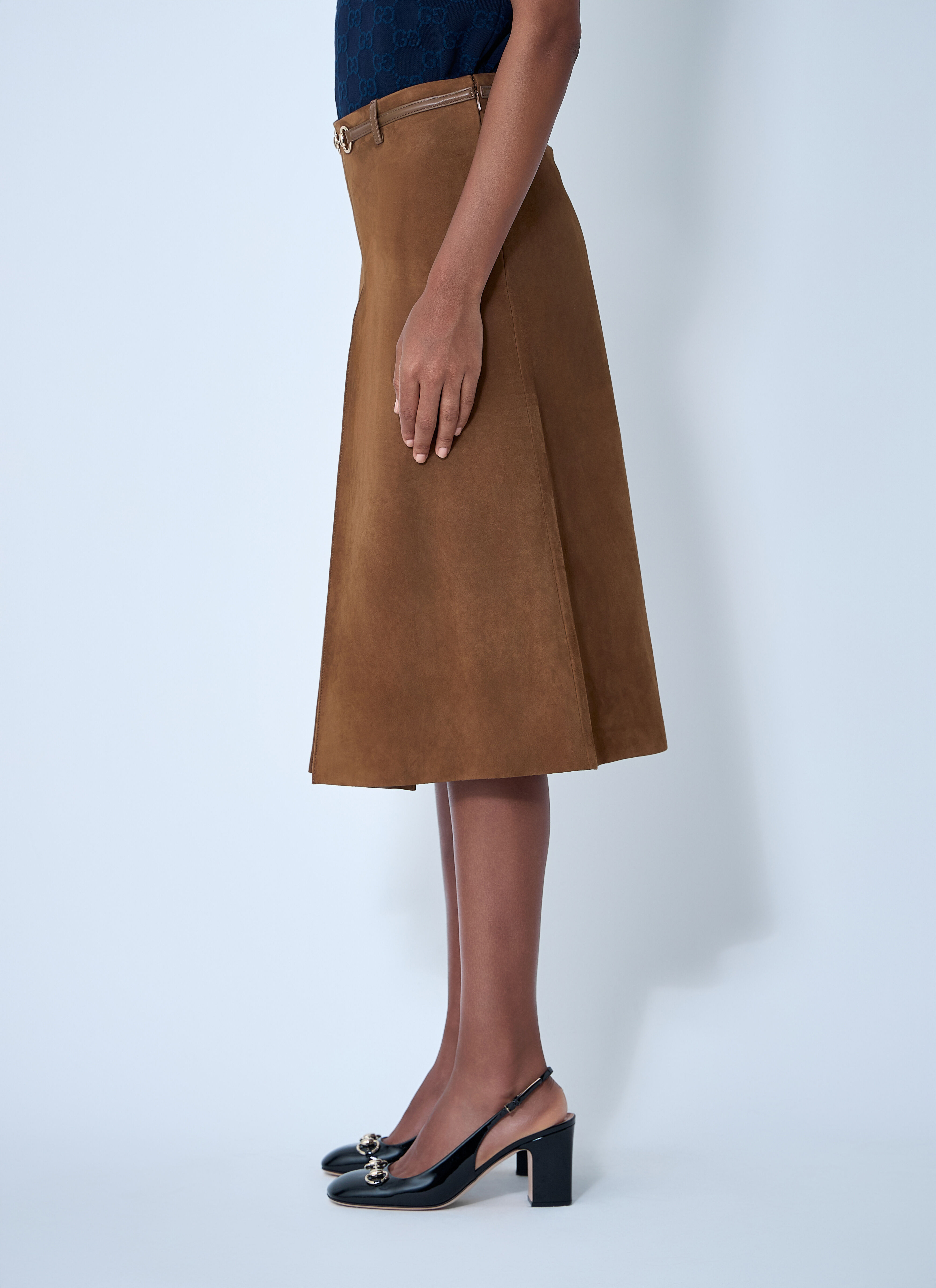 Suede Midi Skirt - 3