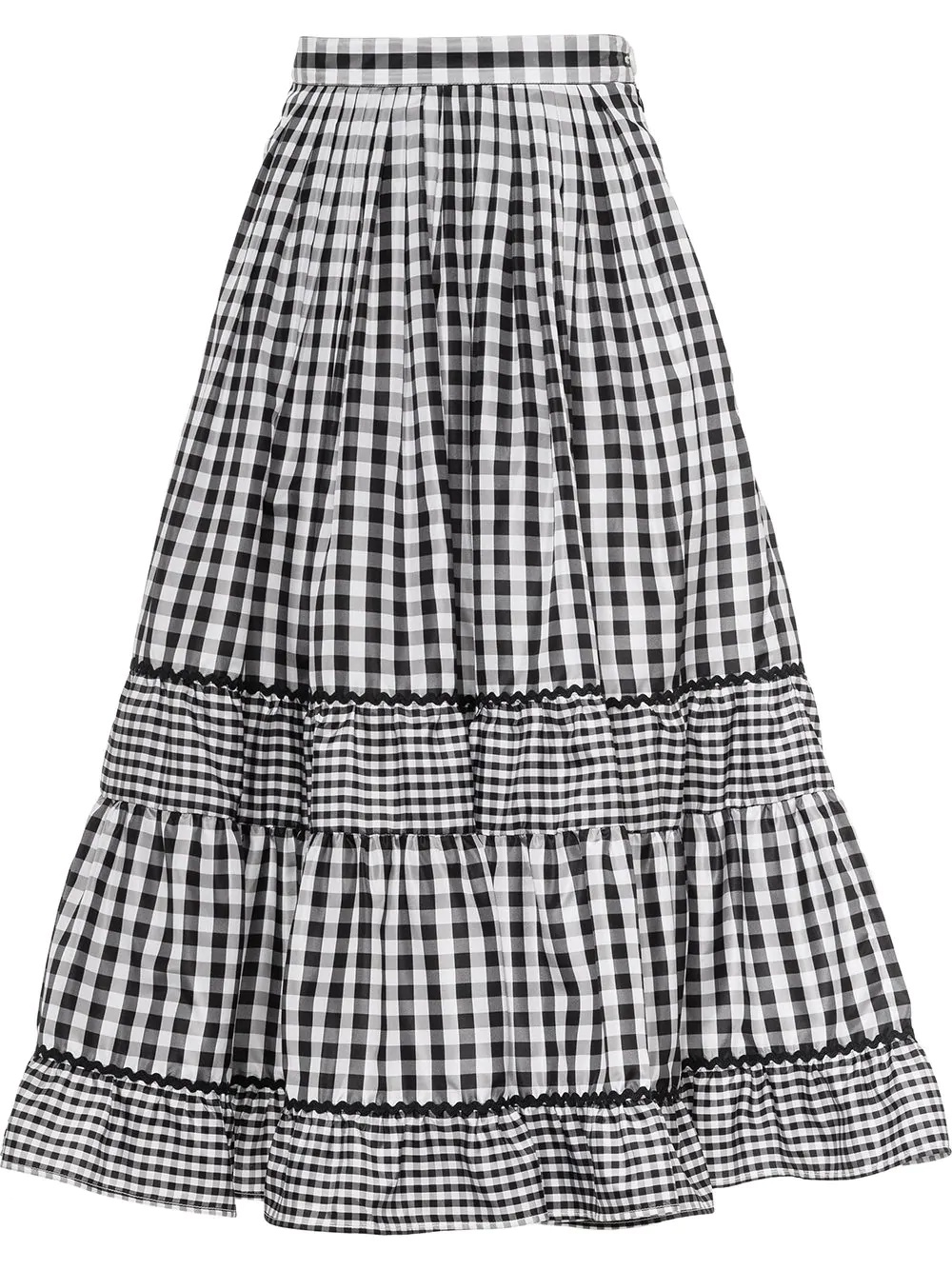 panelled gingham skirt - 1