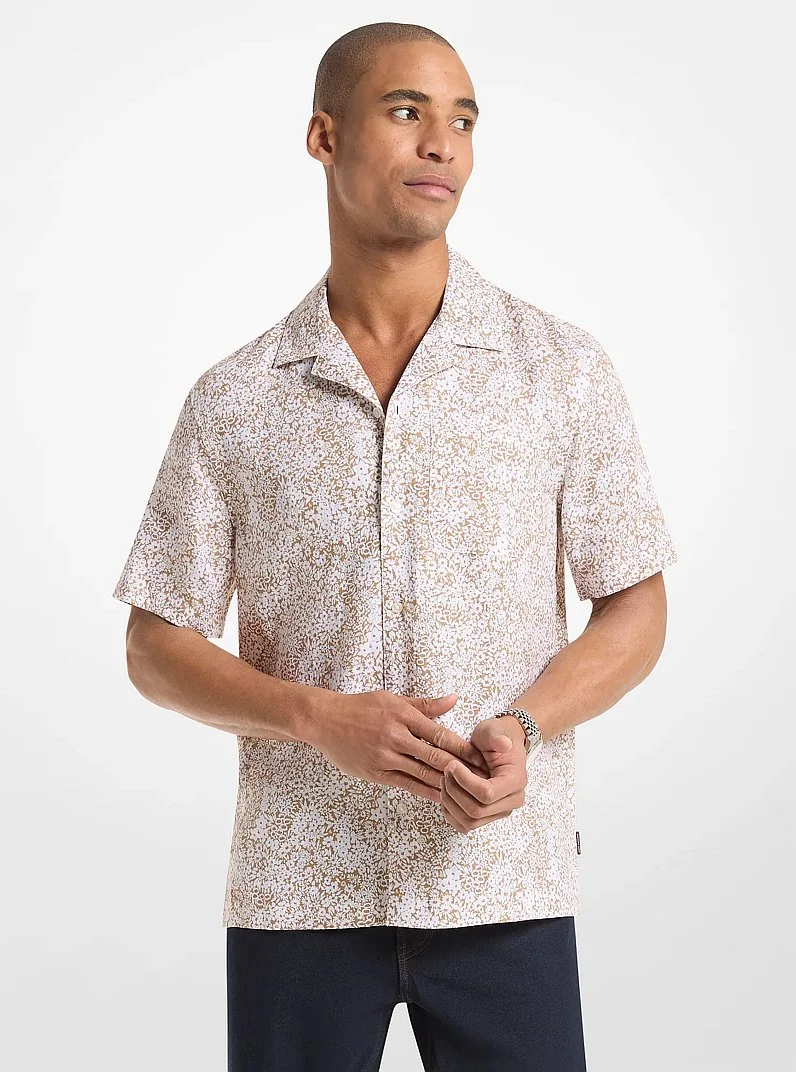 Floral Print Linen Shirt - 1