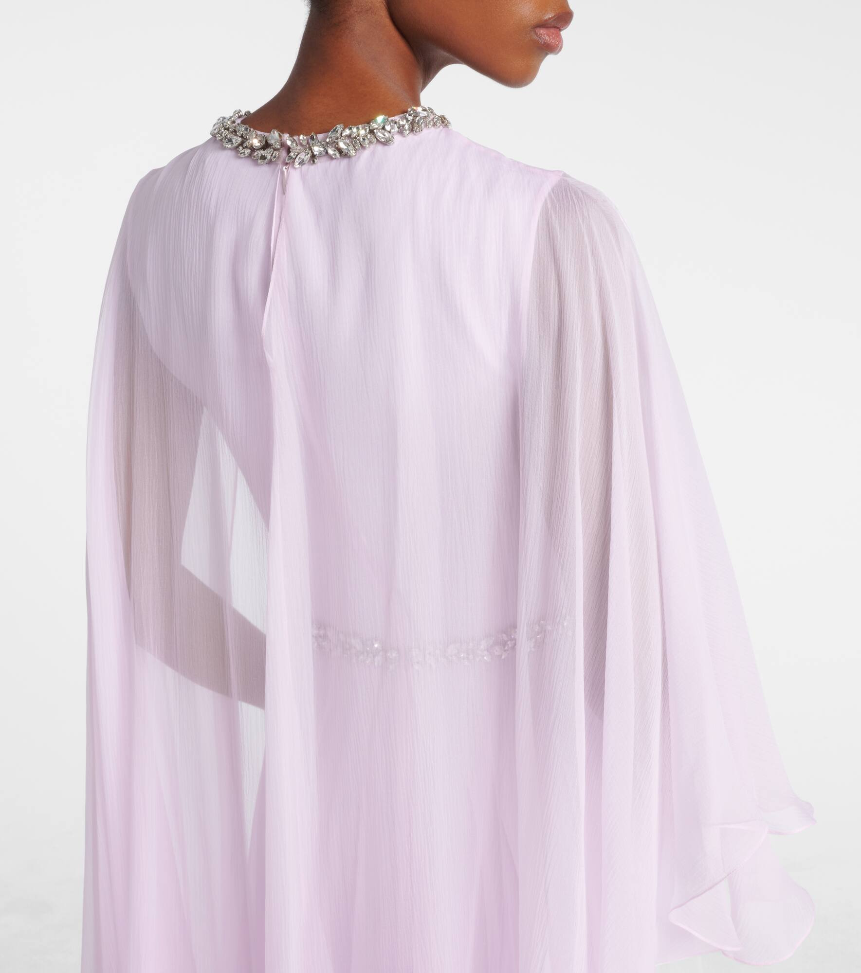 Draped shirred silk gown - 7