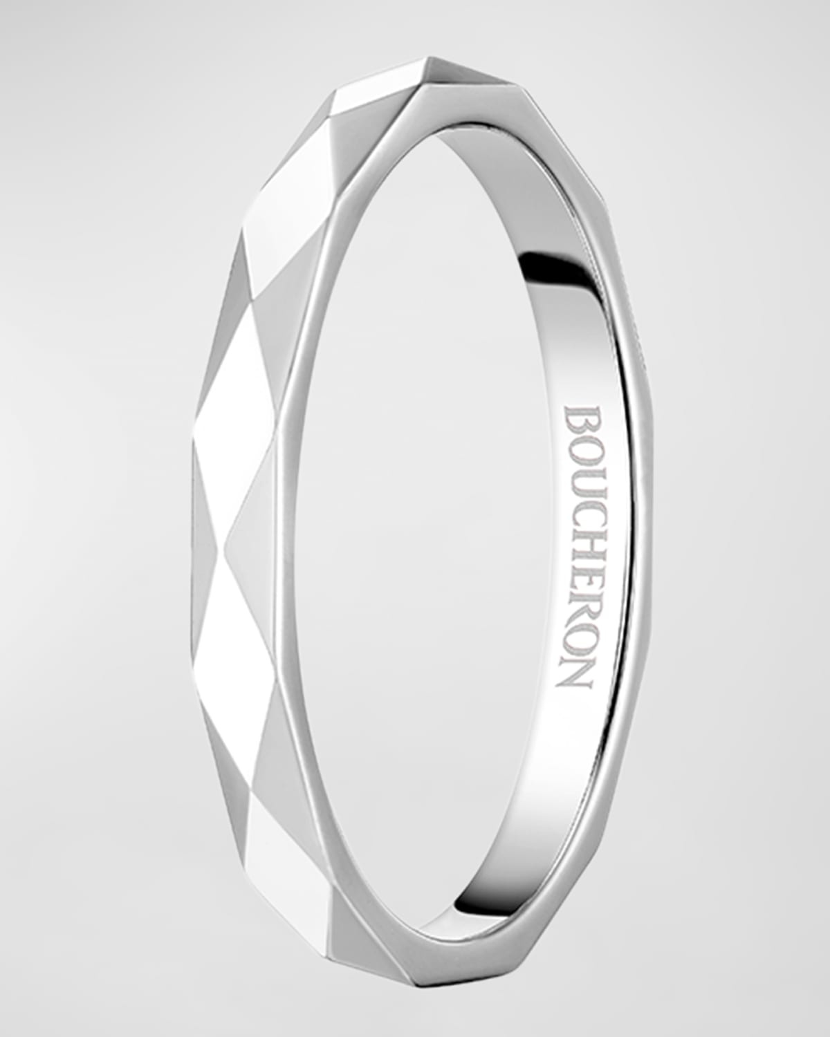 Facette Platinum Small Band Ring - 3