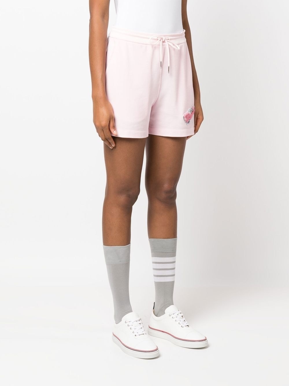 car-embroidered piqué shorts - 3