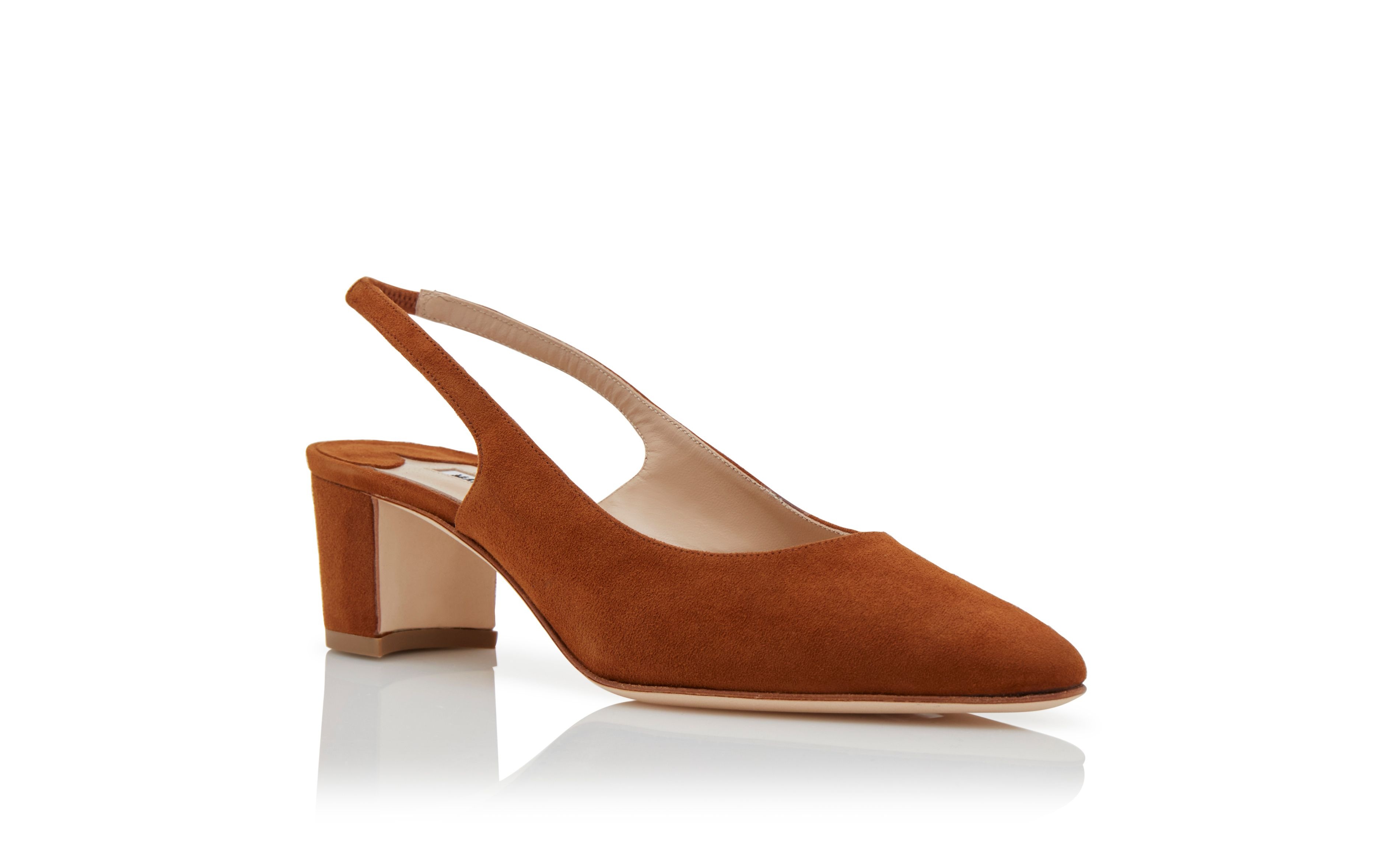 Brown Suede Slingback Pumps - 3