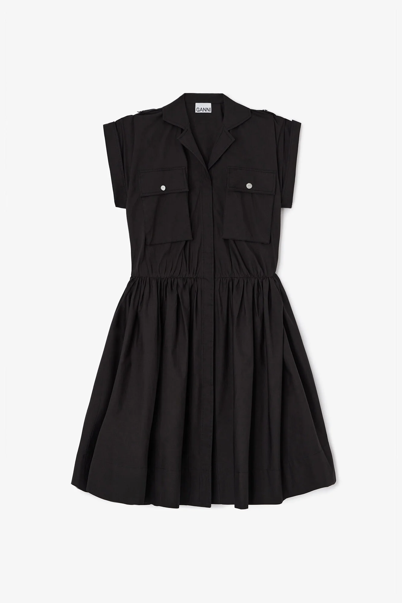 DRESS IN BLACK COTTON - 1