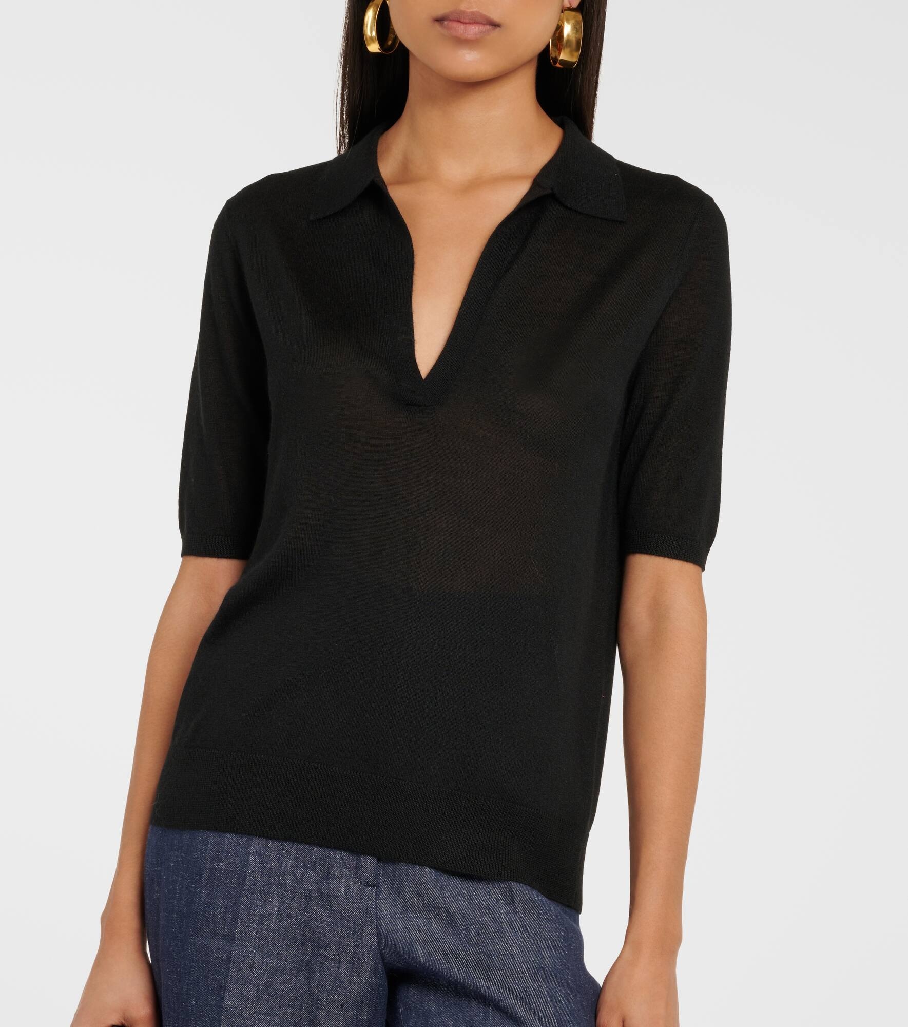 Frank cashmere and silk polo sweater - 5