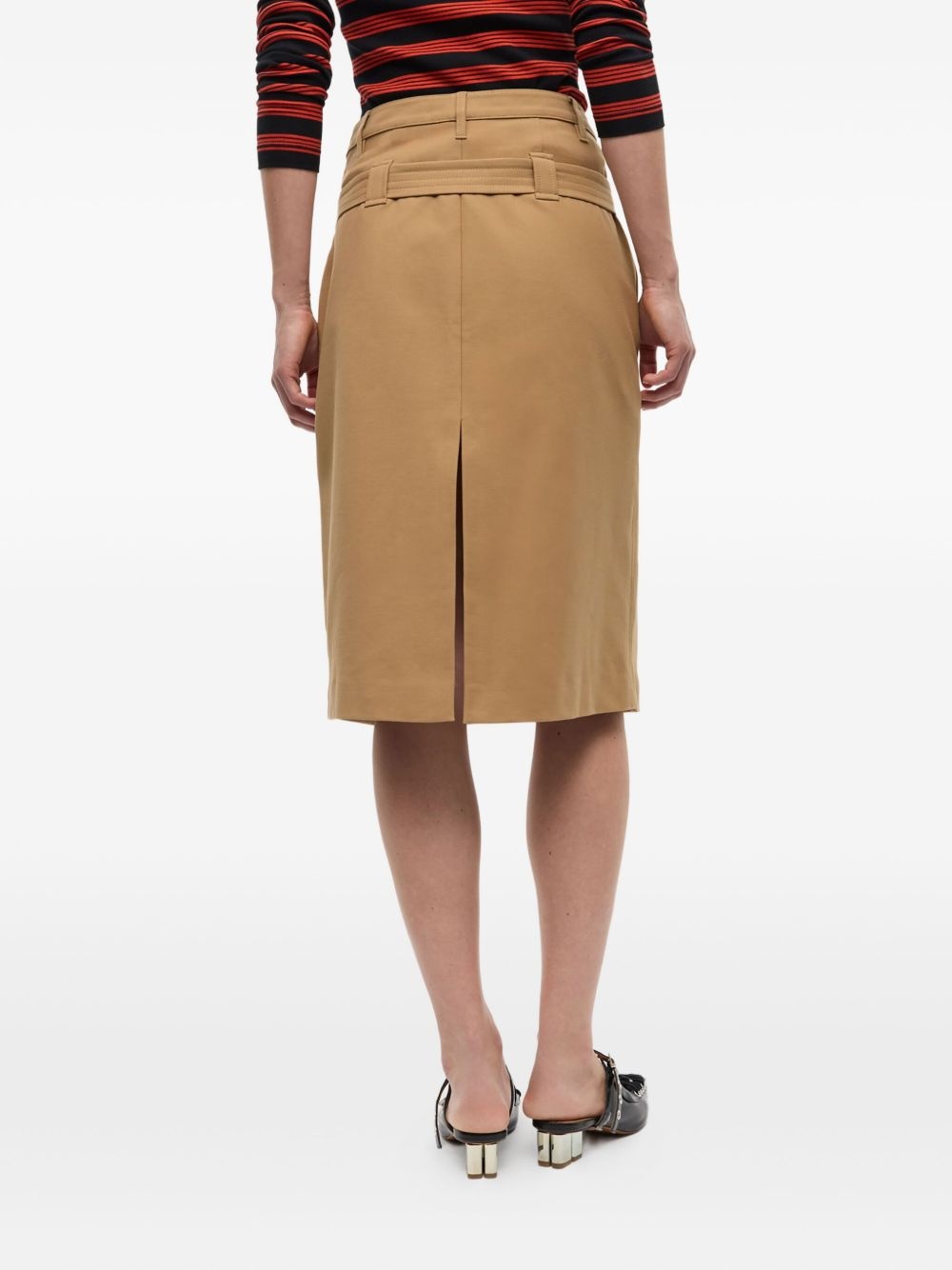 belted cotton skirt - 4